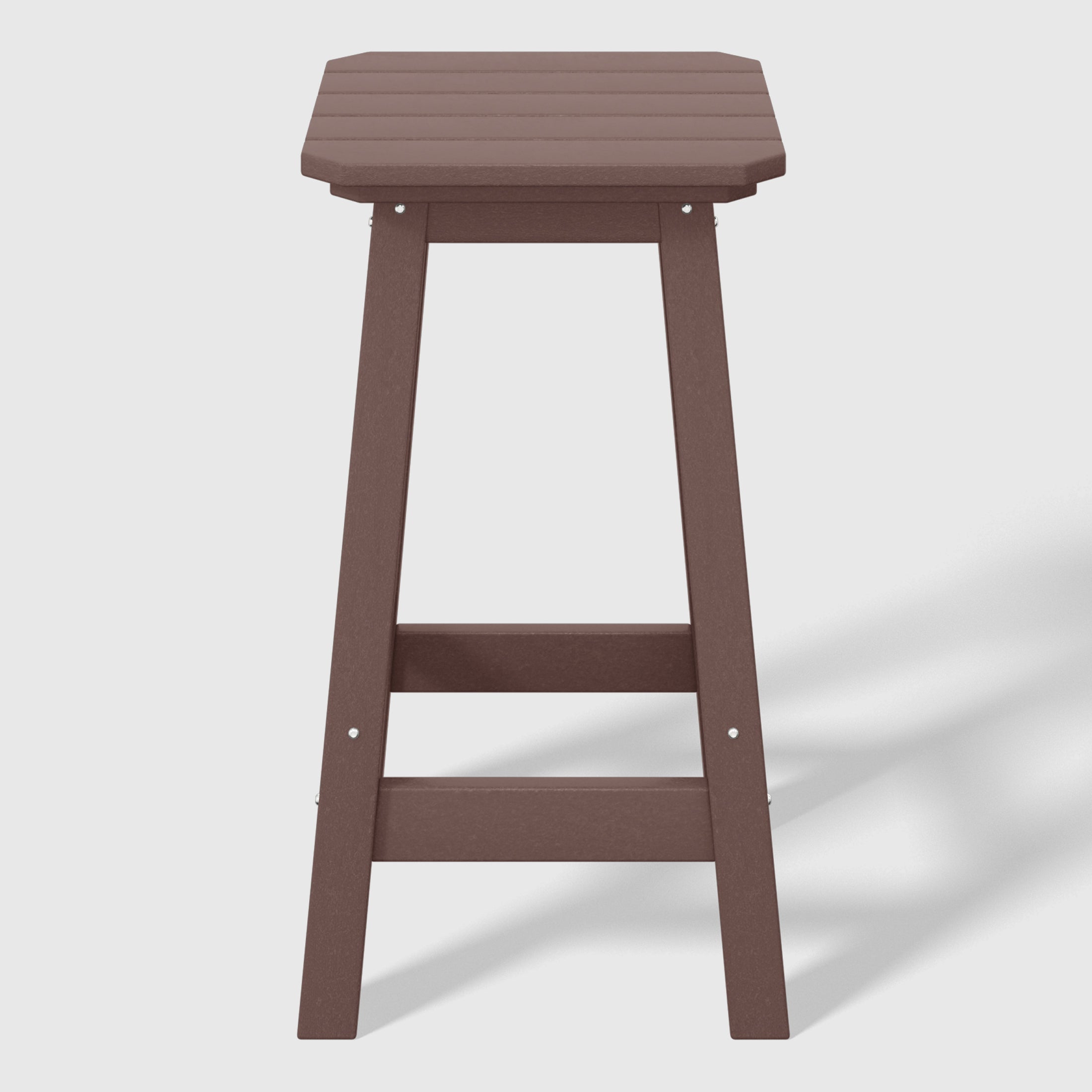 Paradise 24" HDPE Outdoor Patio Counter High Backless Square Bar Stools Set of Three