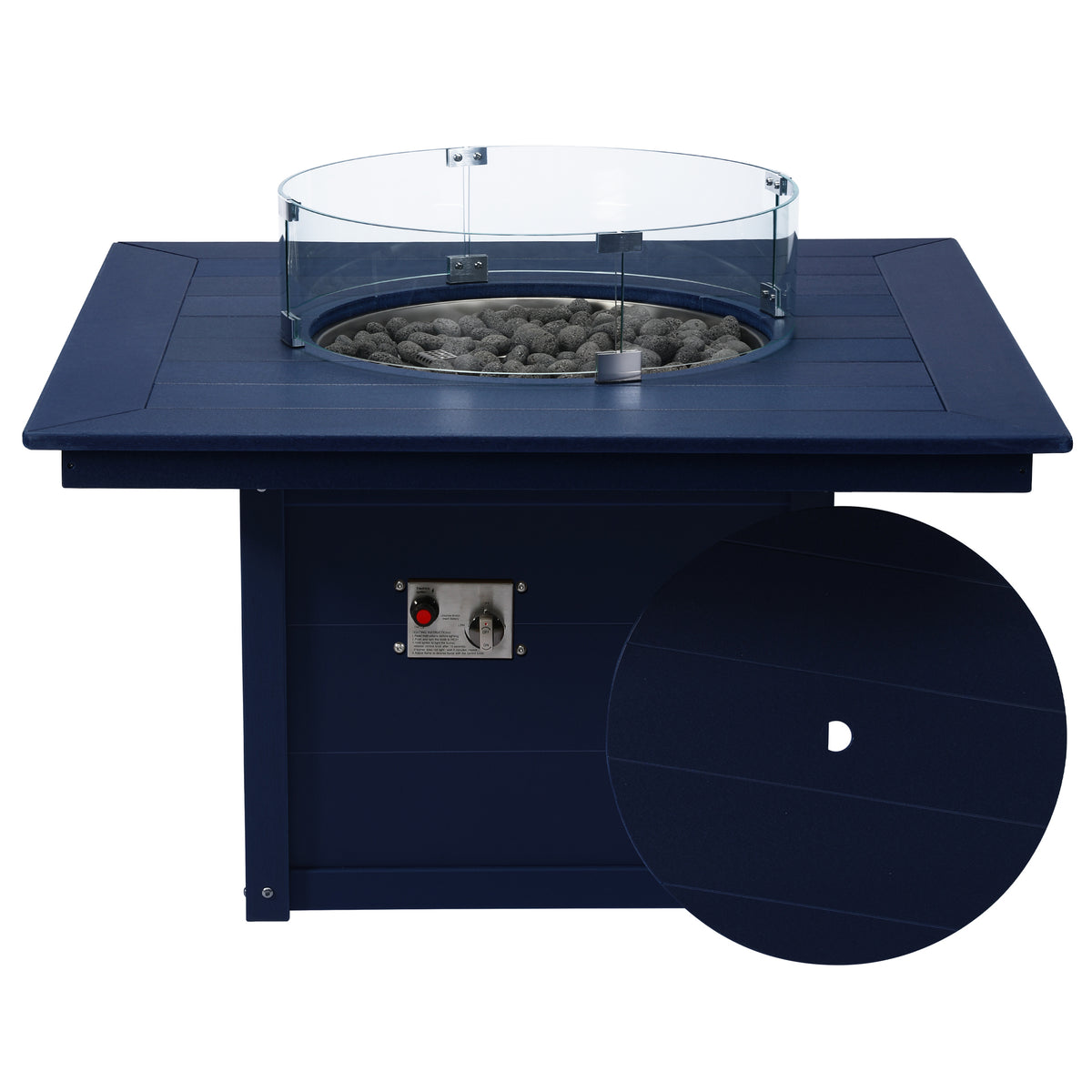 Sol 42" Modern Outdoor Patio Propane Square Fire Pit Table
