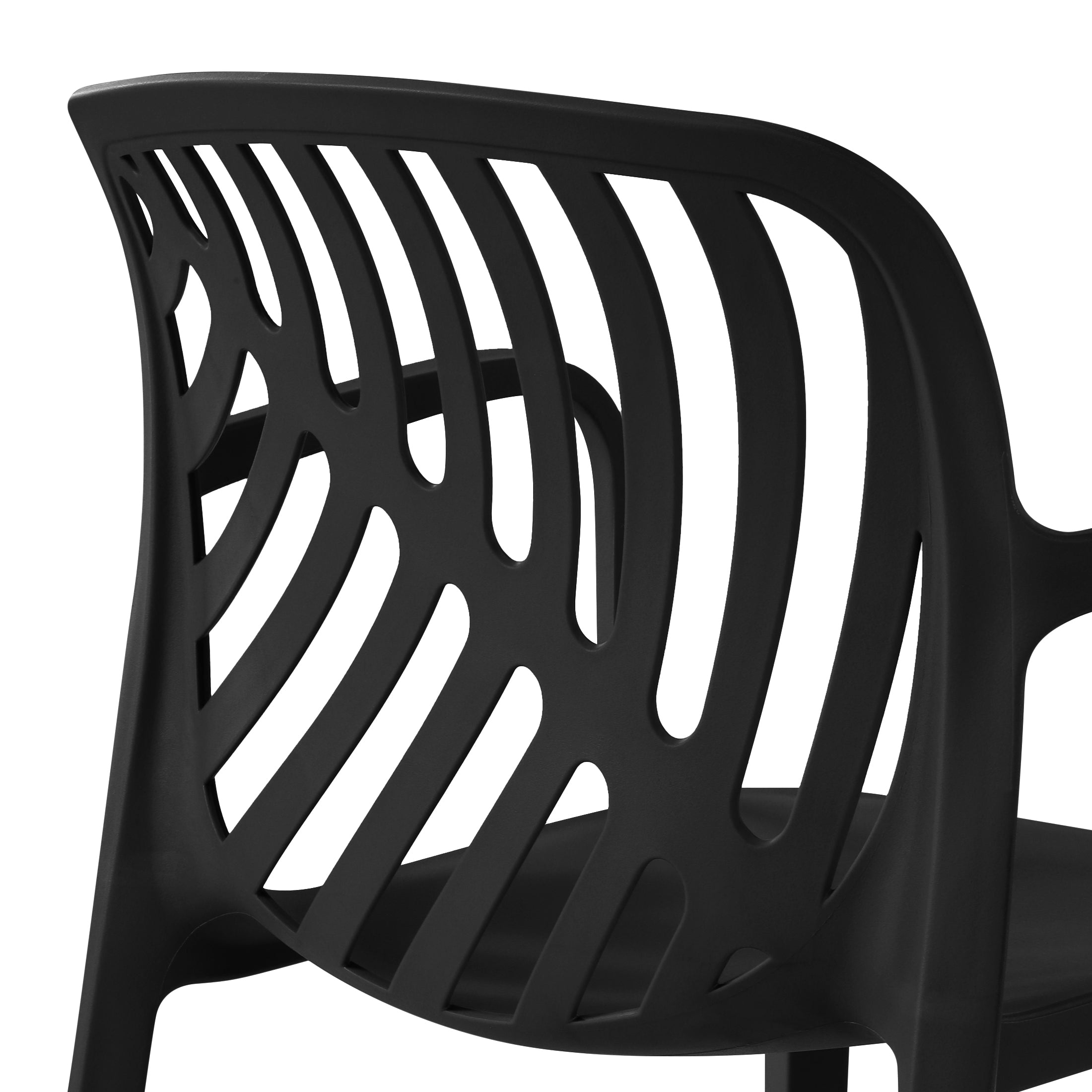 Sunshine Outdoor Modern Stackable Patio Dining Armchairs (Set of 2)