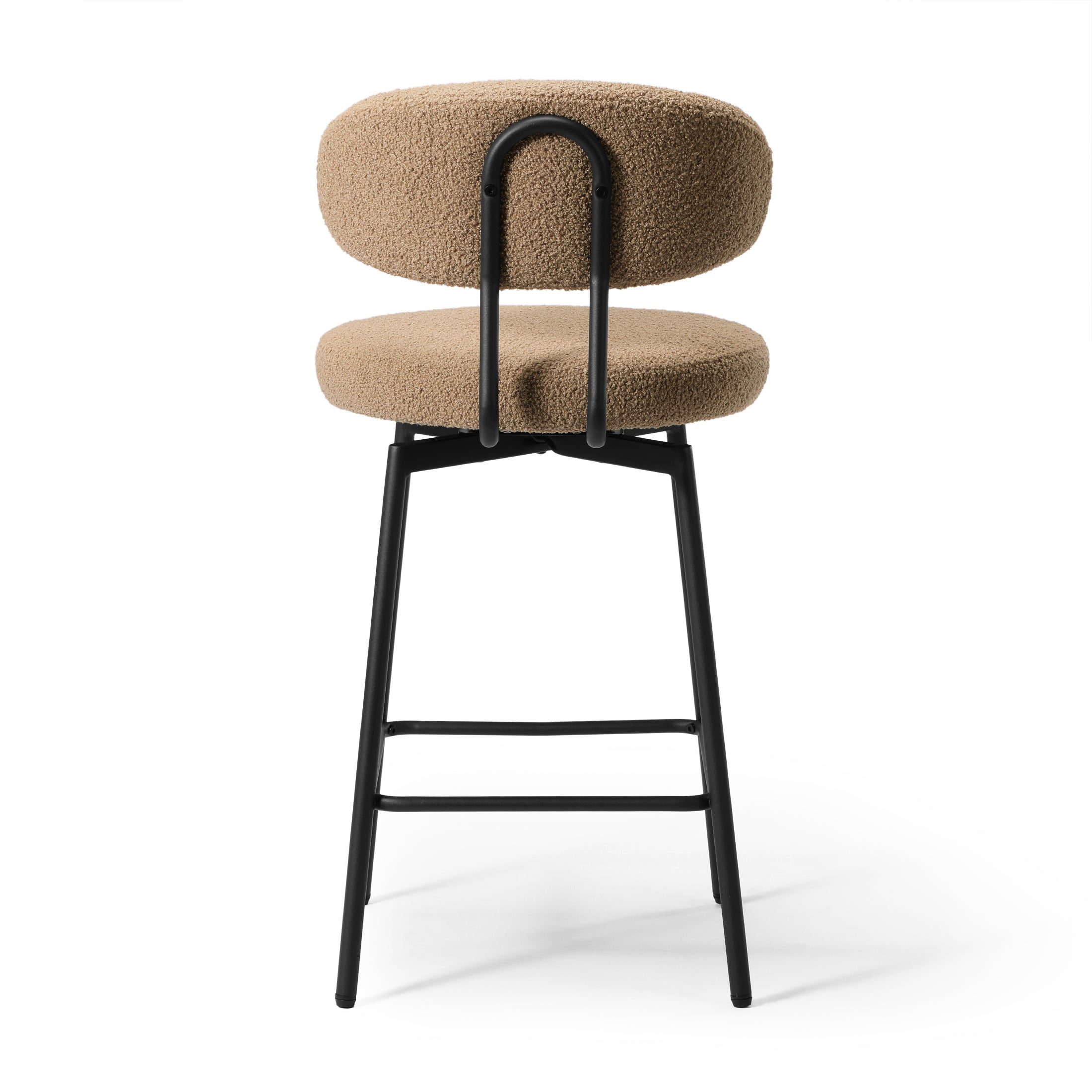Celine Modern Upholstered Sherpa Fabric Counter Height Bar Stools with Back (Set of 2)