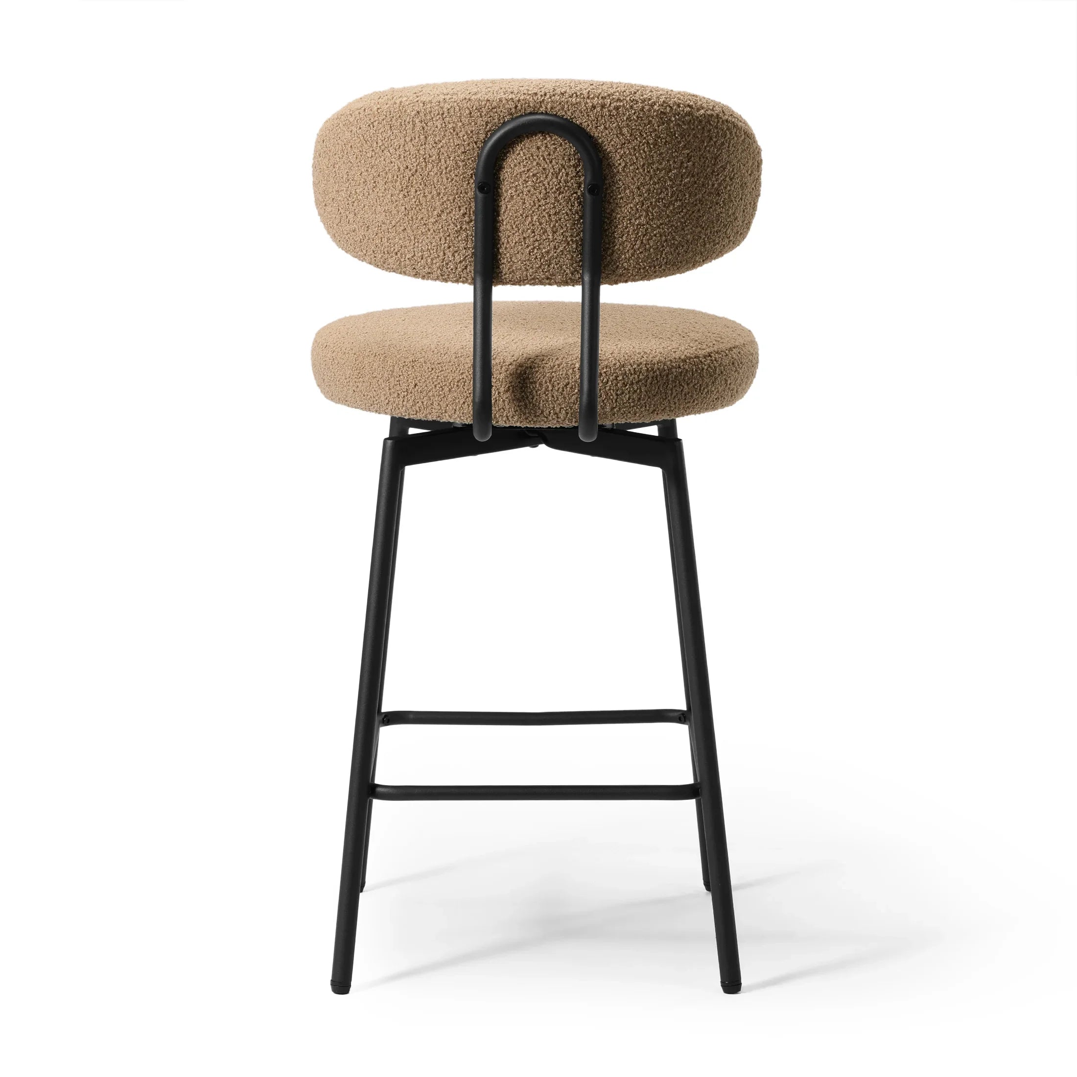 Celine Modern Upholstered Sherpa Fabric Counter Height Bar Stools with Back (Set of 2)