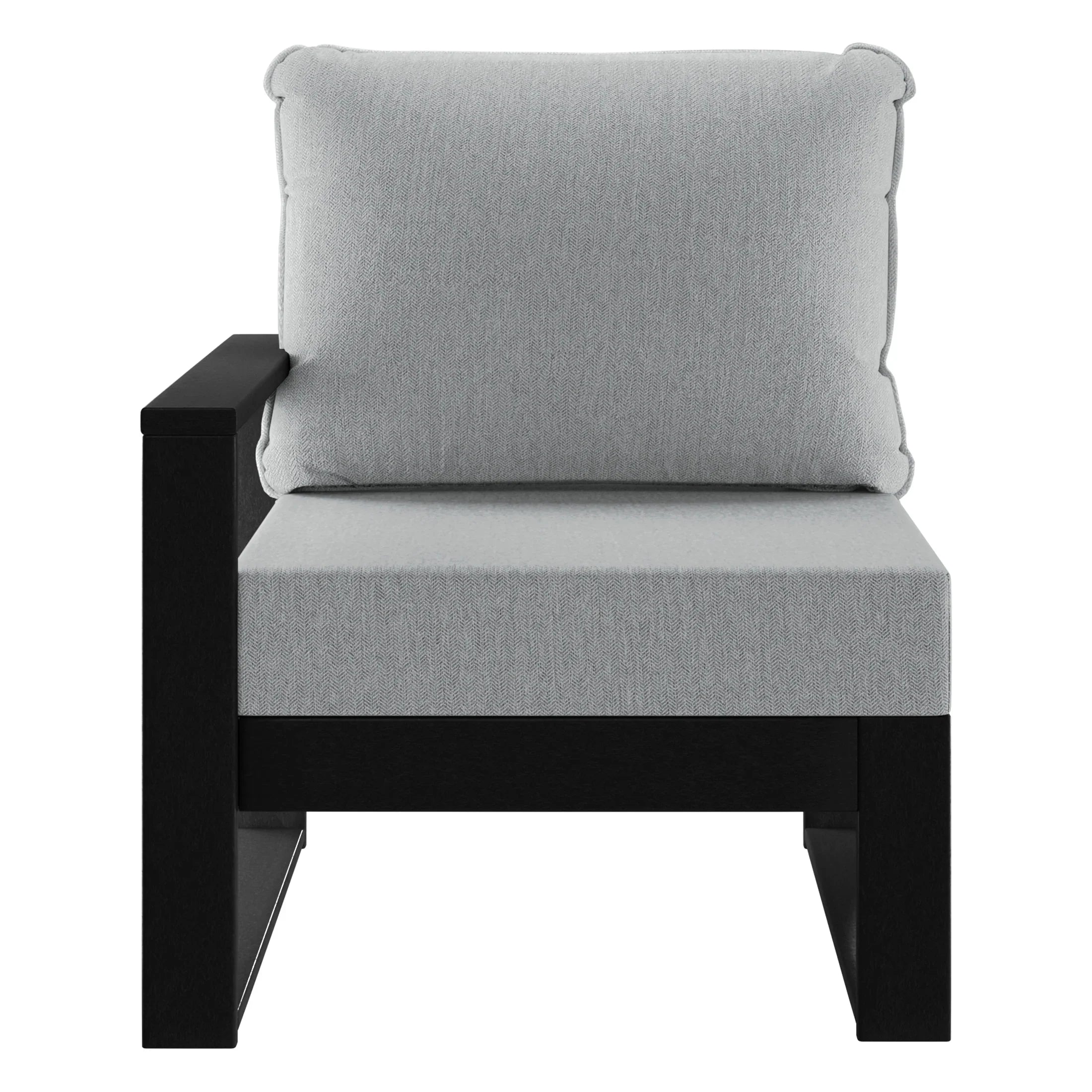Rockaway Outdoor HDPE Left Arm Sectional Patio Corner Club Chair with Patio Cushions
