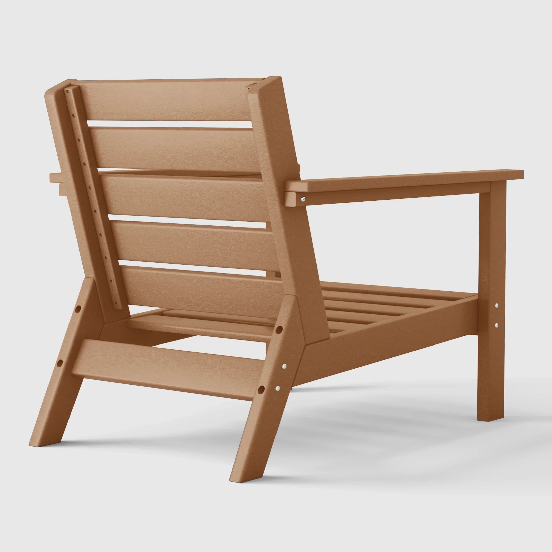 Portsmouth Outdoor Modern HDPE Patio Club Chair with Deep Seat Cushions