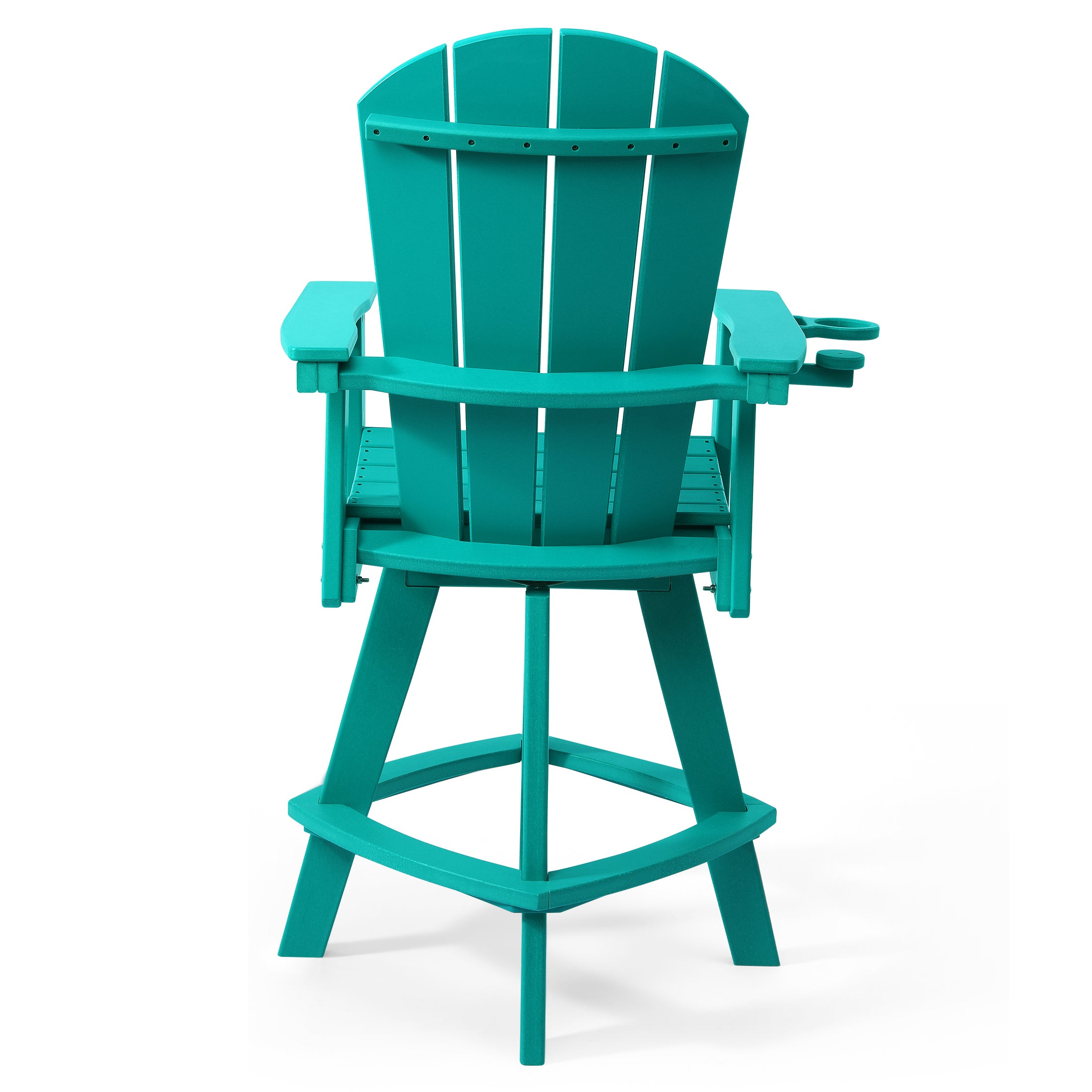 Paradise Outdoor HDPE Swivel Adirondack Bar Height Chair With Cup Holder