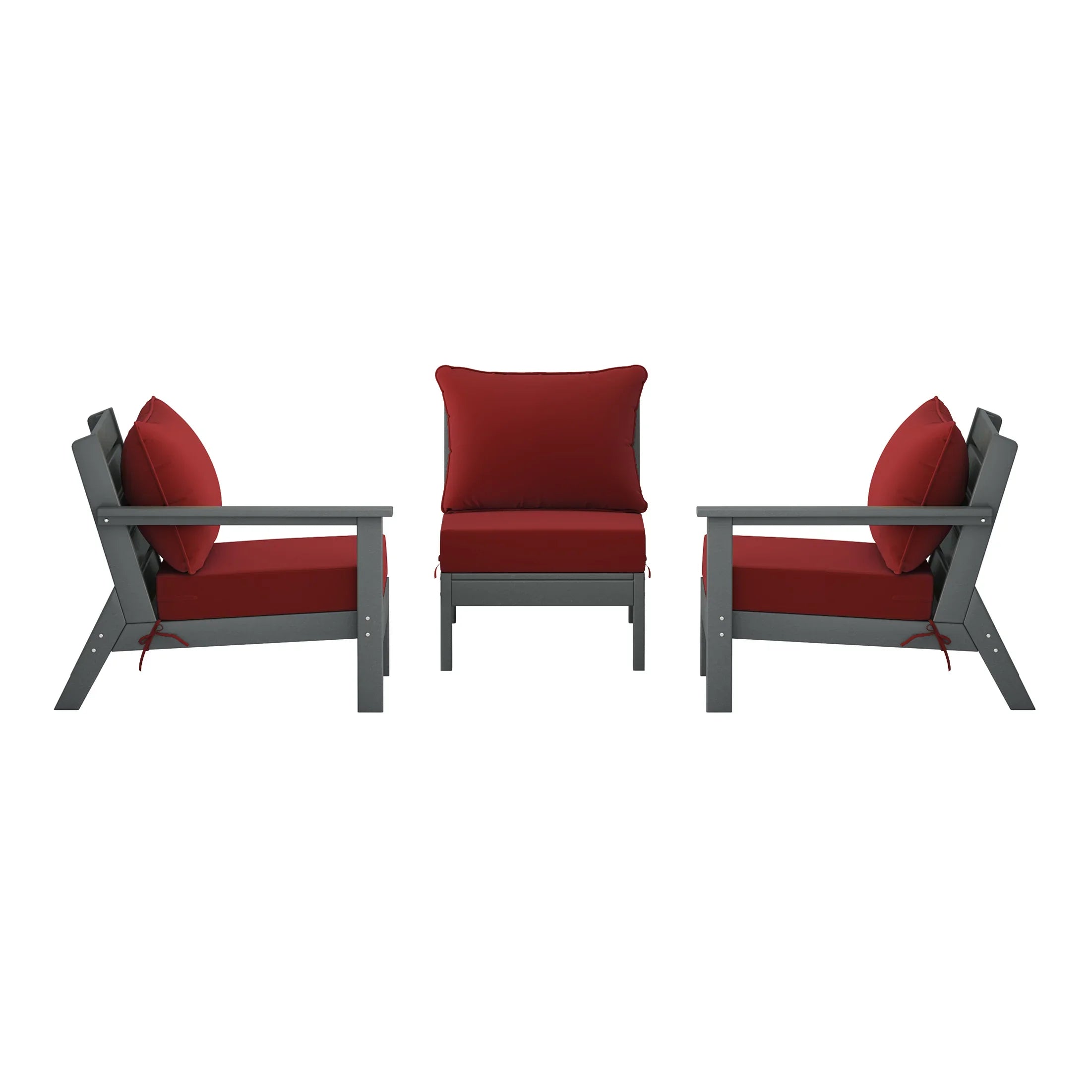 Portsmouth Outdoor Patio HDPE Sectional Sofa with Patio Cushions