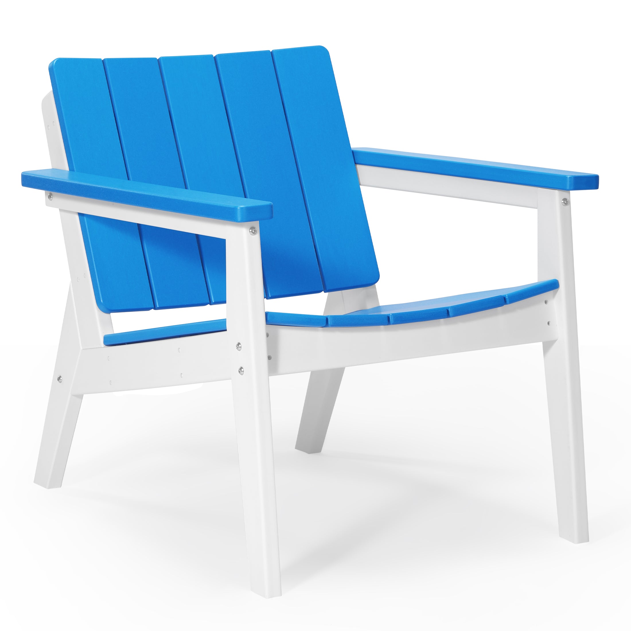 Seaside 3-Piece Outdoor HDPE Conversation Set with Deep Seating Chairs and Round Side Table
