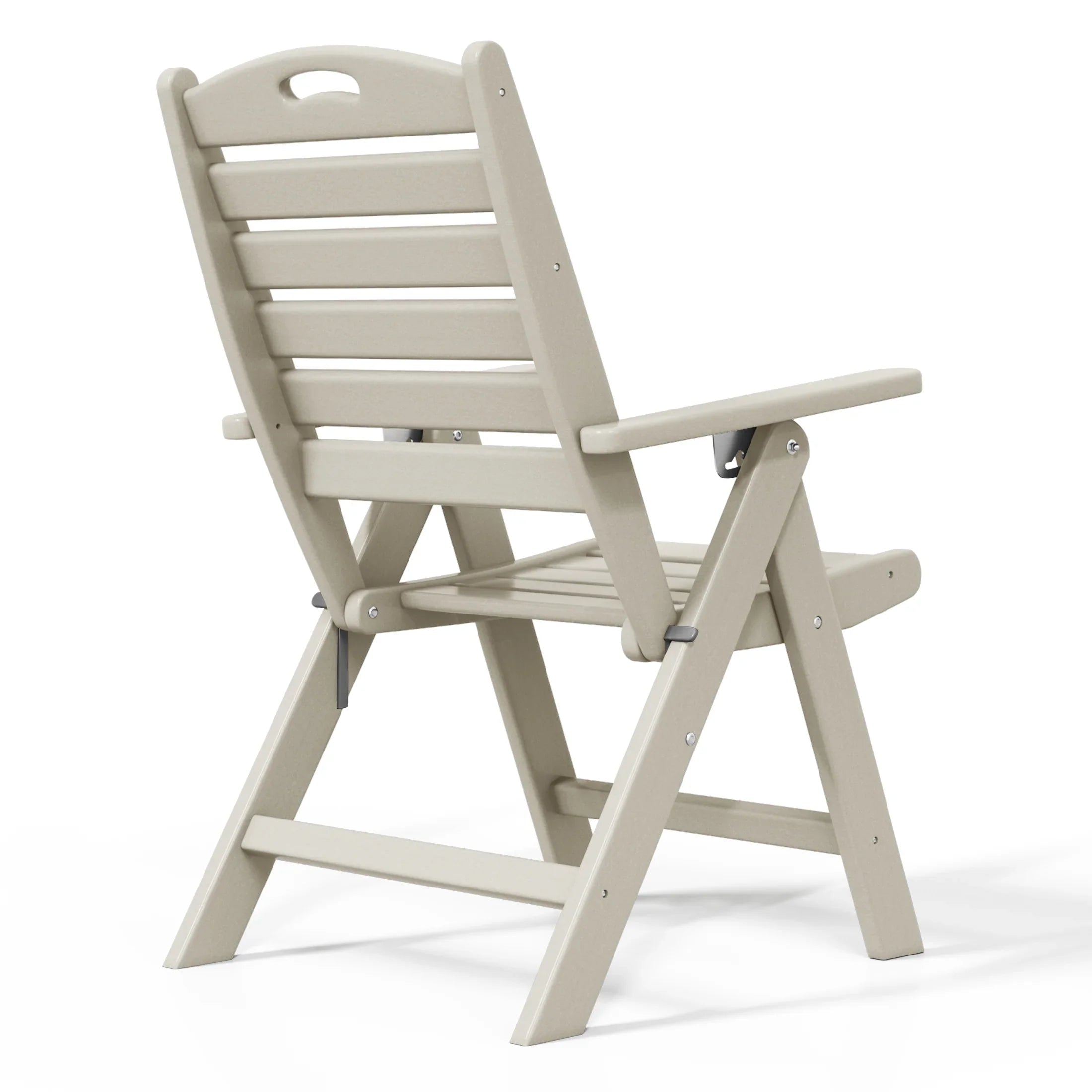 Cayman HDPE Adjustable Highback Folding Outdoor Patio Dining Chairs Set of 2