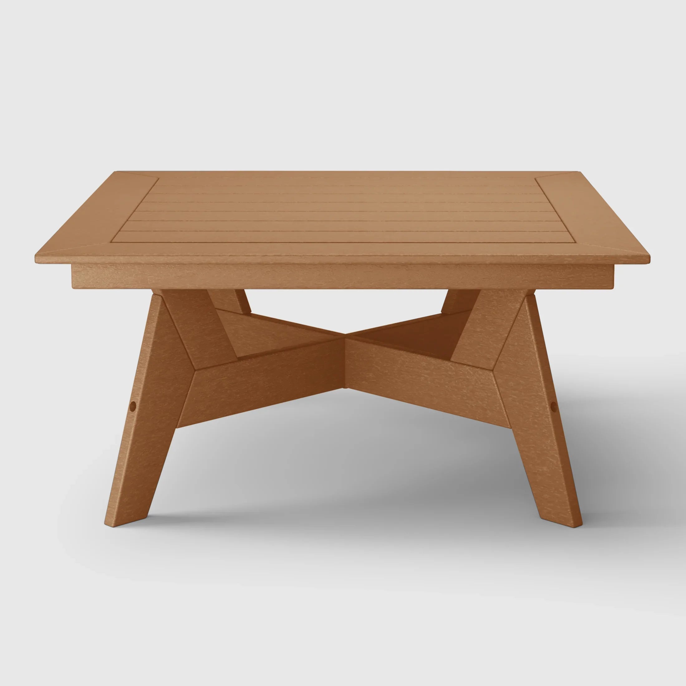 Portsmouth Modern Low Outdoor Patio Square HDPE Coffee Table