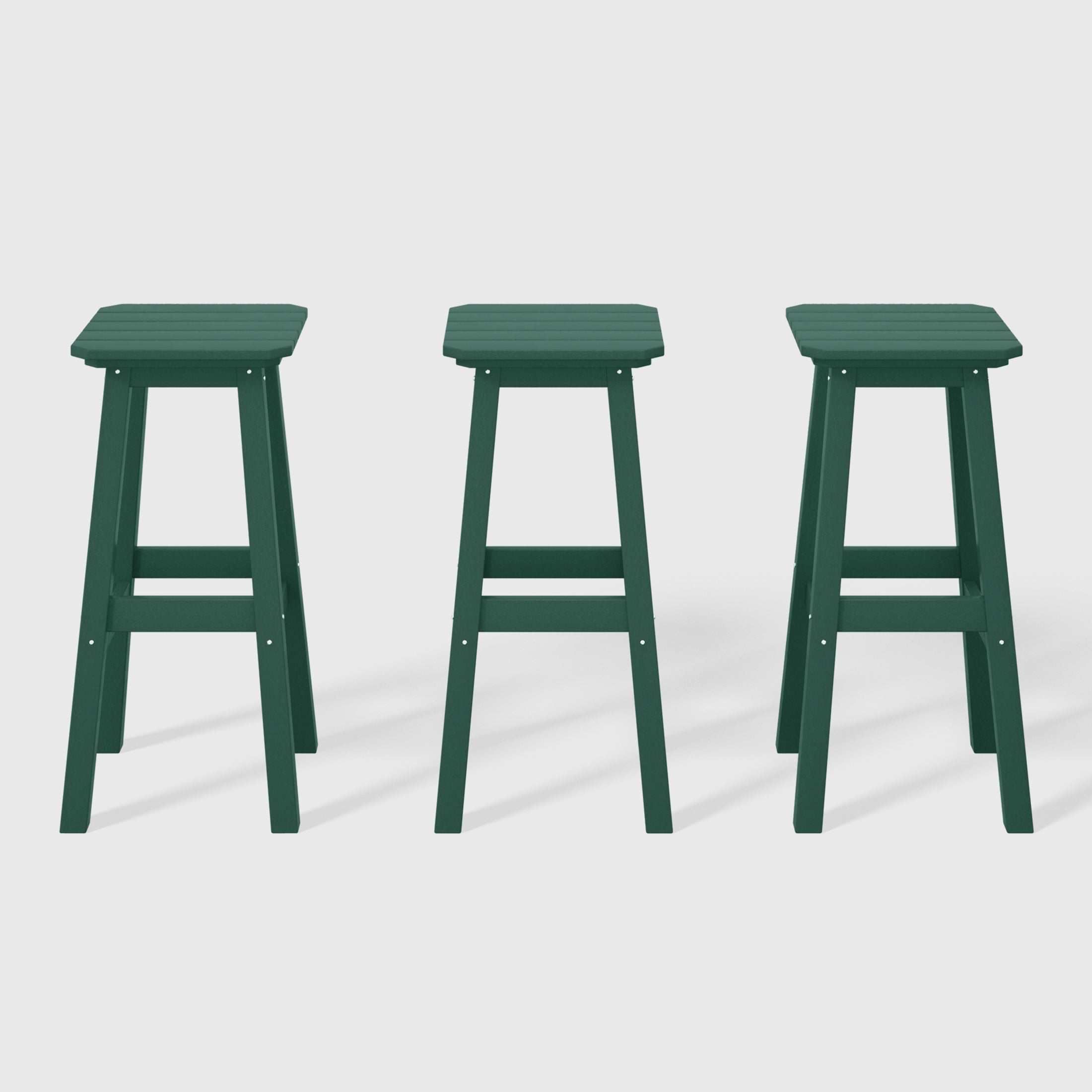 Paradise 29" HDPE Outdoor Patio Square Bar Stools (Set of 3)