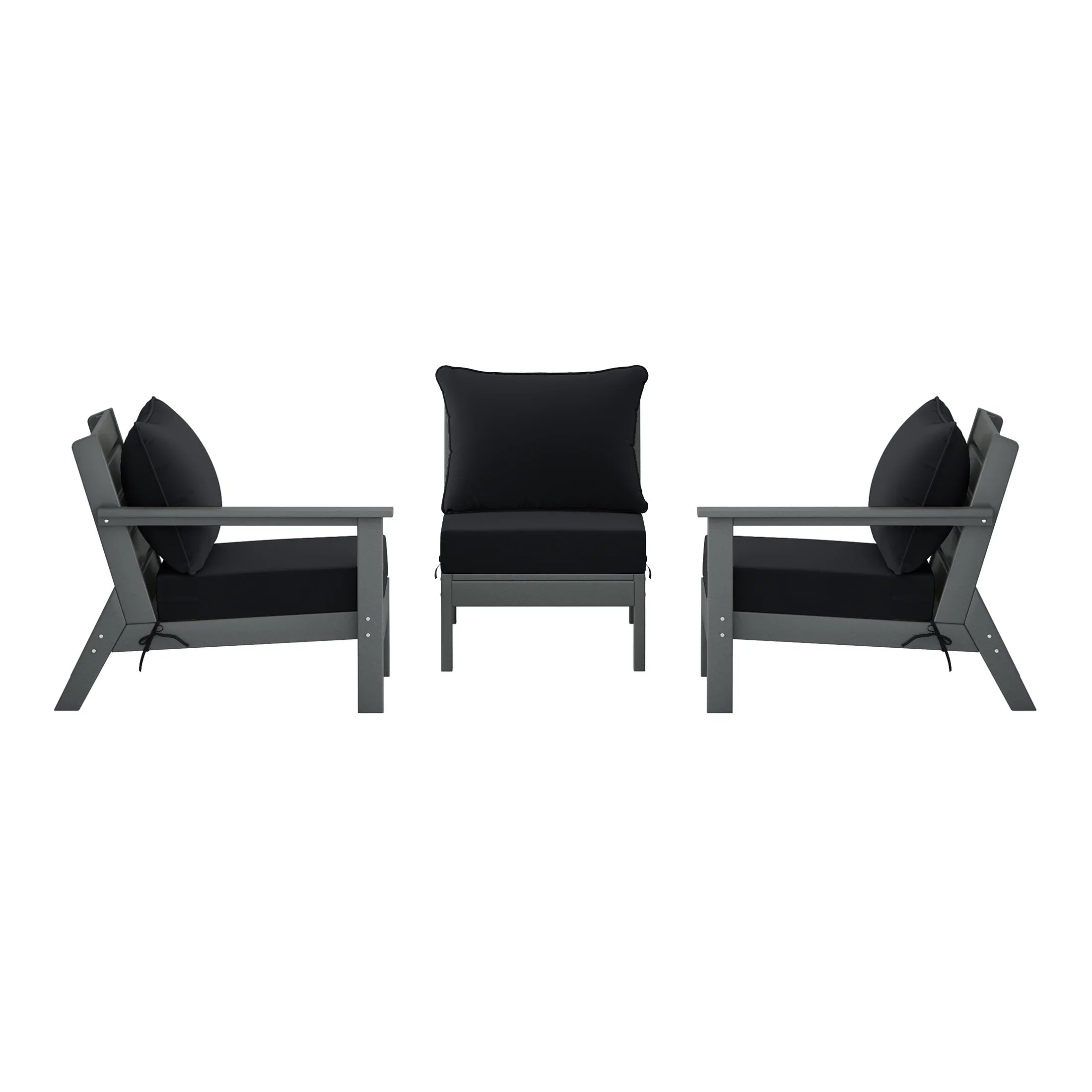 Portsmouth Outdoor Patio HDPE Sectional Sofa with Patio Cushions