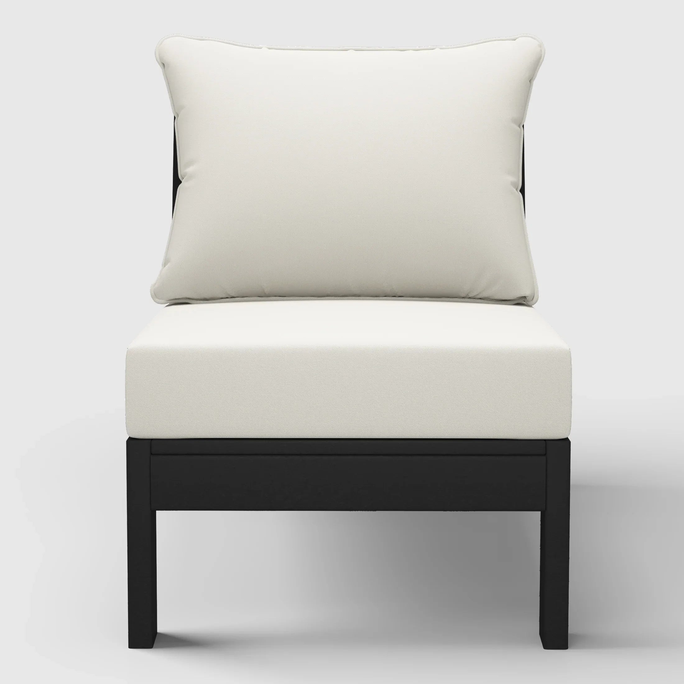 Portsmouth Outdoor HDPE Deep Seating Modular Armless Patio Chair with Patio Cushions