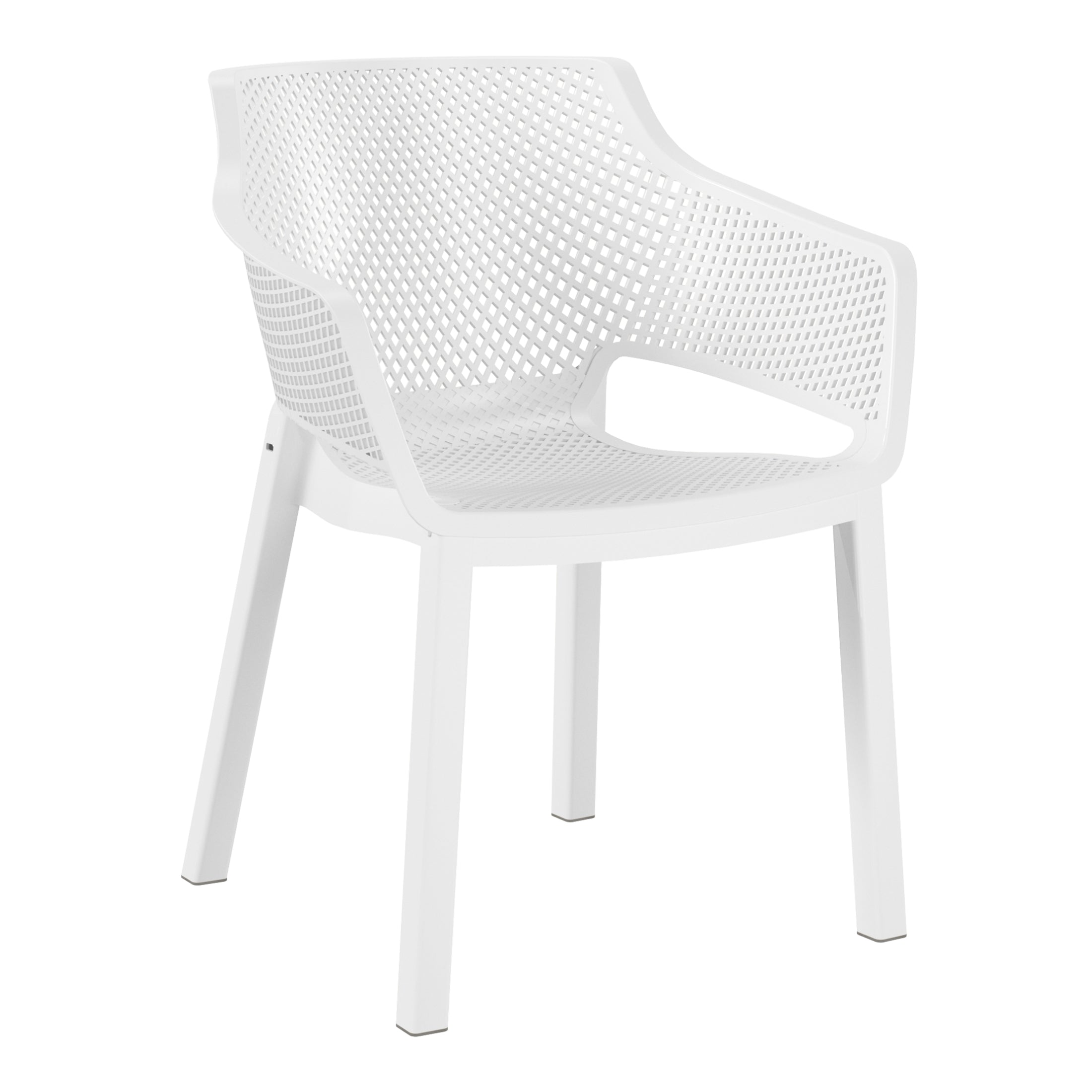 Sunshine Outdoor Modern Stackable Plastic Resin Patio Dining Armchair (Set of 4)