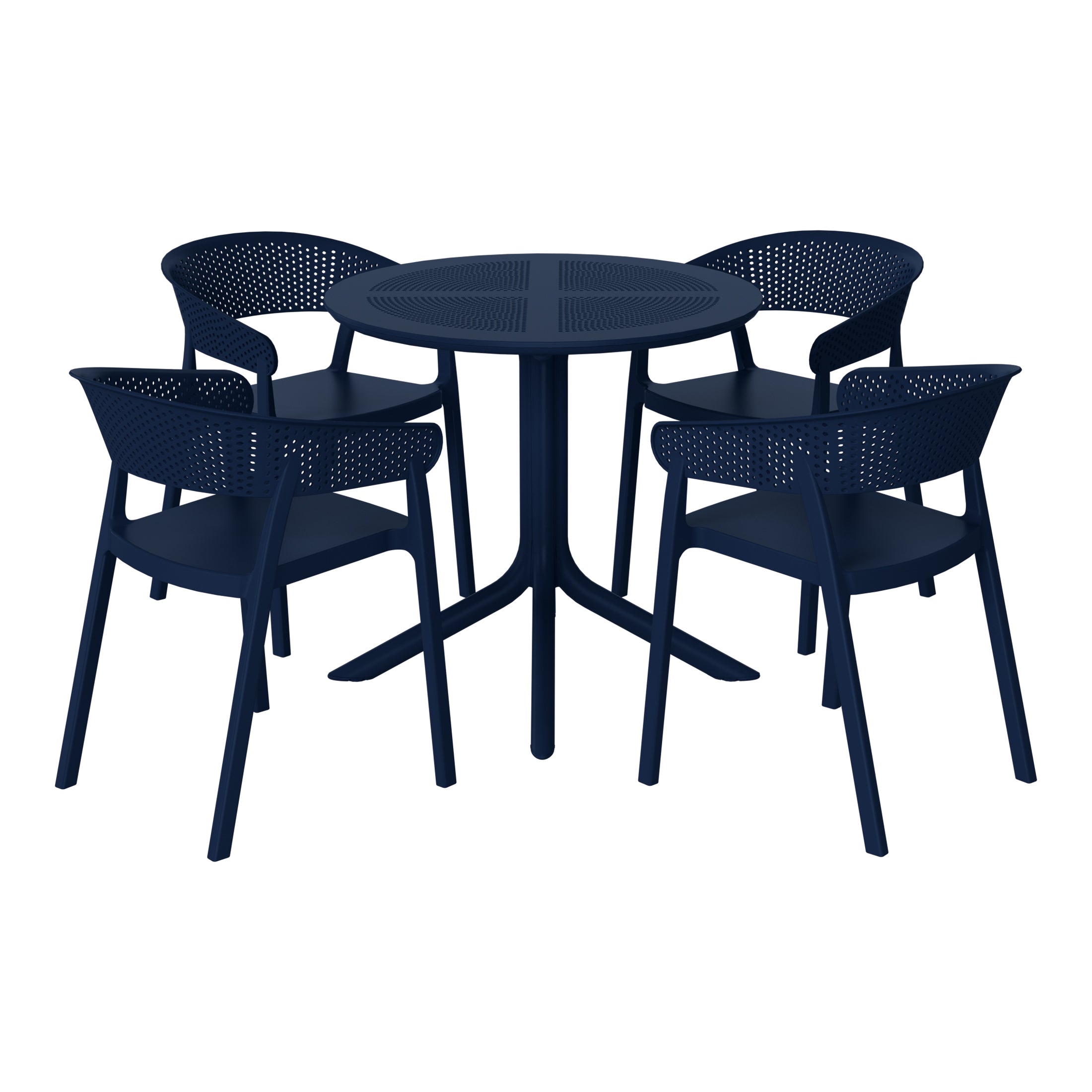Sunshine 5-Piece Modern Patio Round Dining Table Set with Stackable Patio Dining Chairs