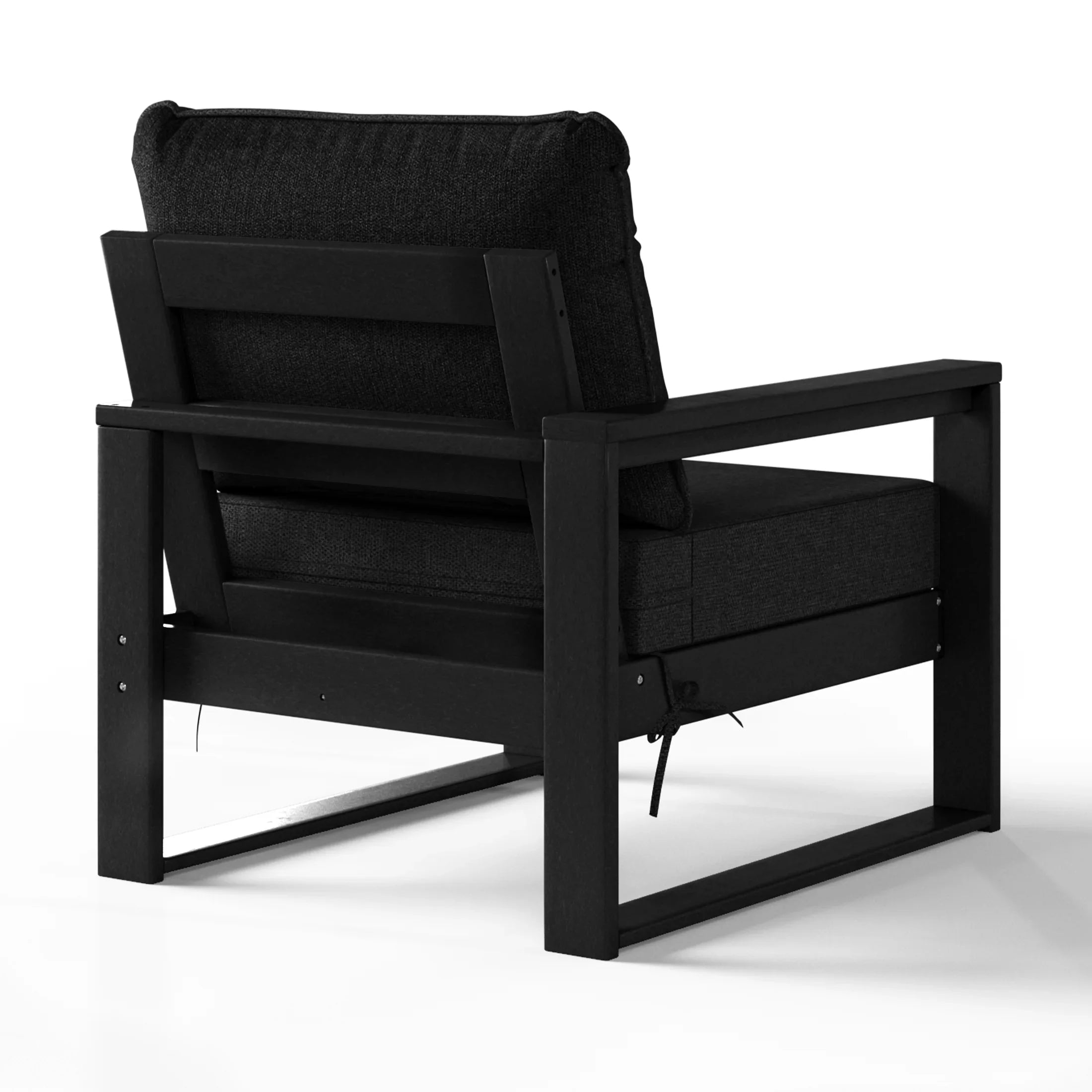 Rockaway Outdoor HDPE Left Arm Sectional Patio Corner Club Chair with Patio Cushions