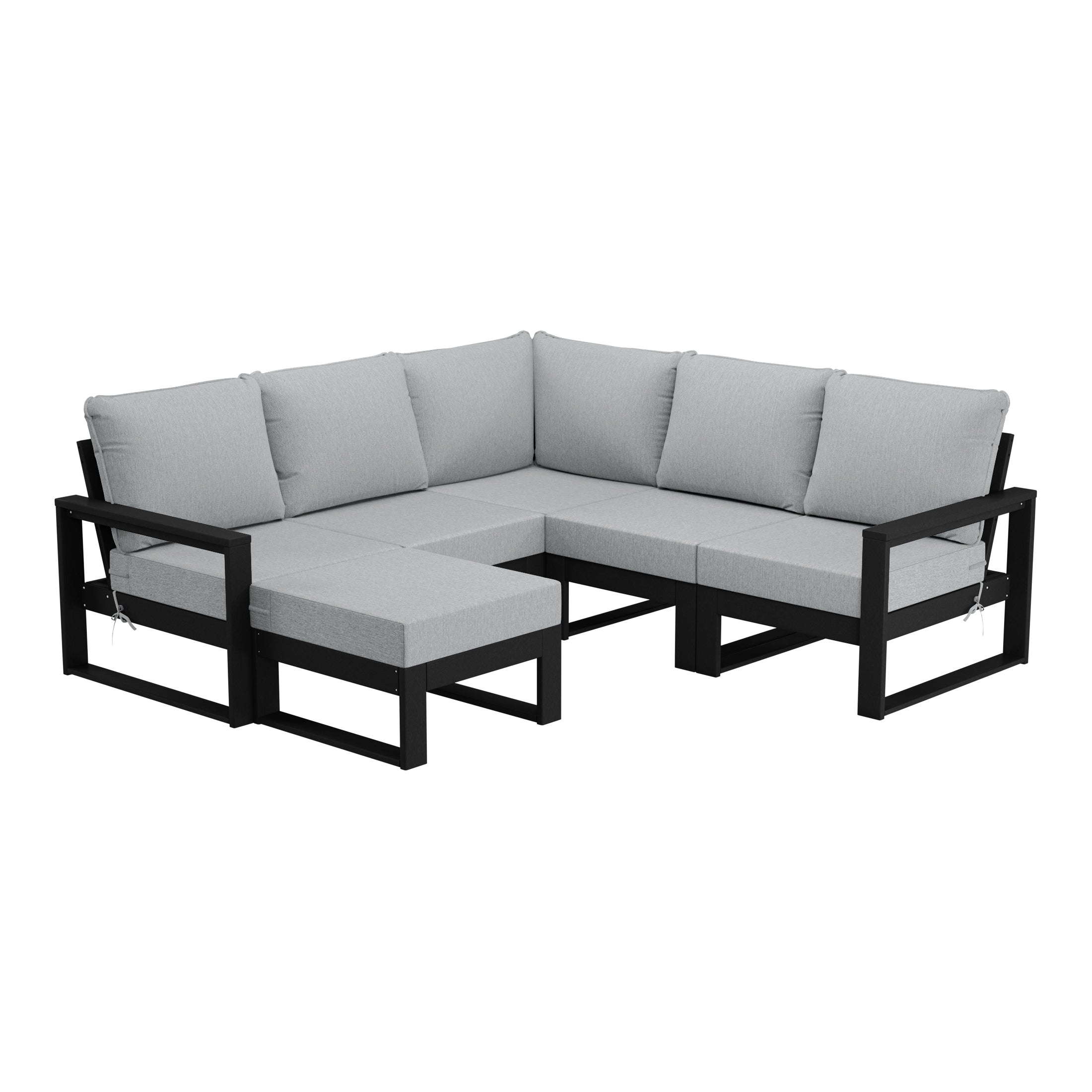 Rockaway 6-Piece Outdoor Patio Corner Sectional Sofa Conversation Set