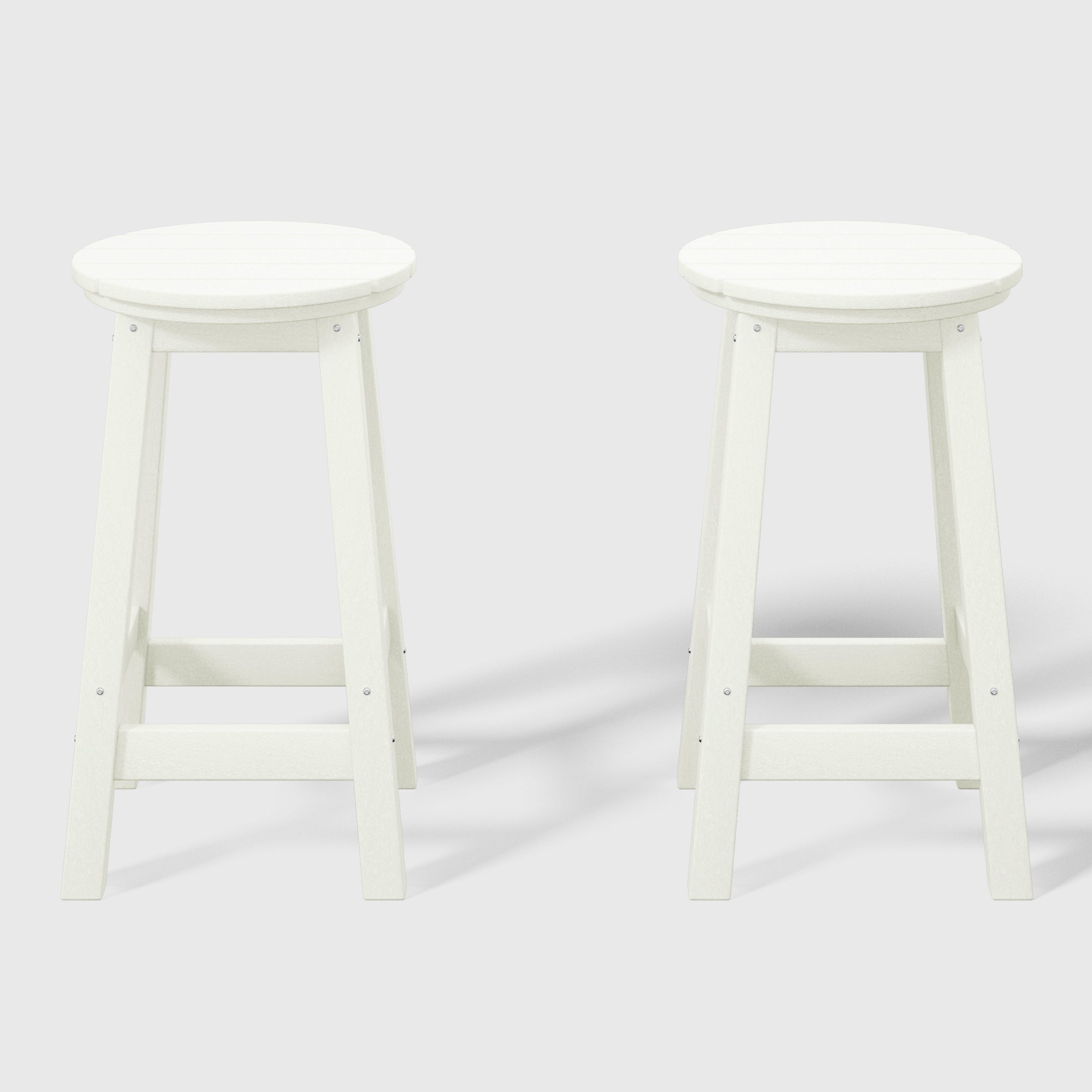 Paradise 24" HDPE Outdoor Patio Round Counter Height Bar Stool Set of 2