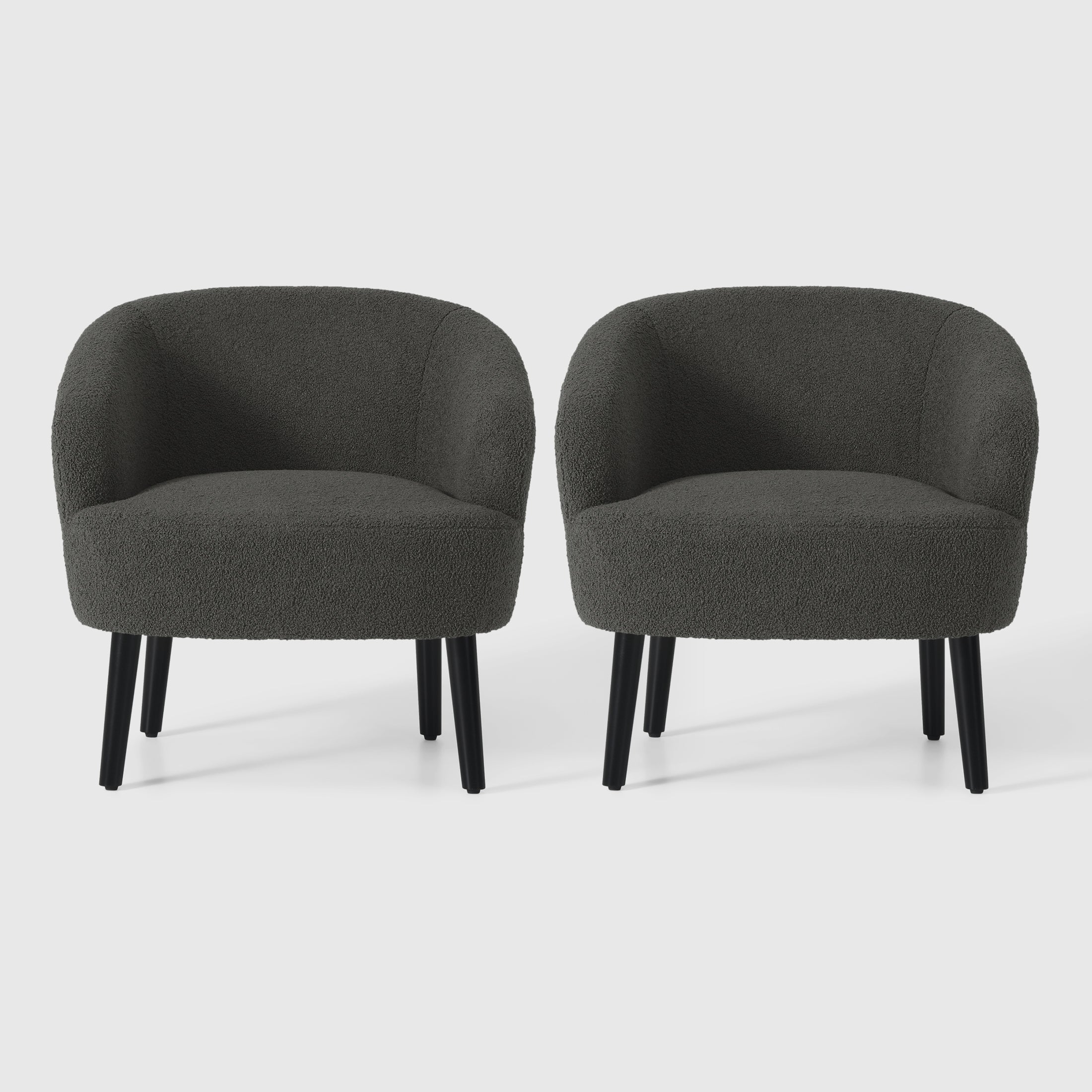 Celine 29" Wide Mid Century Modern Club Barrel Accent Armchair, Set of Two