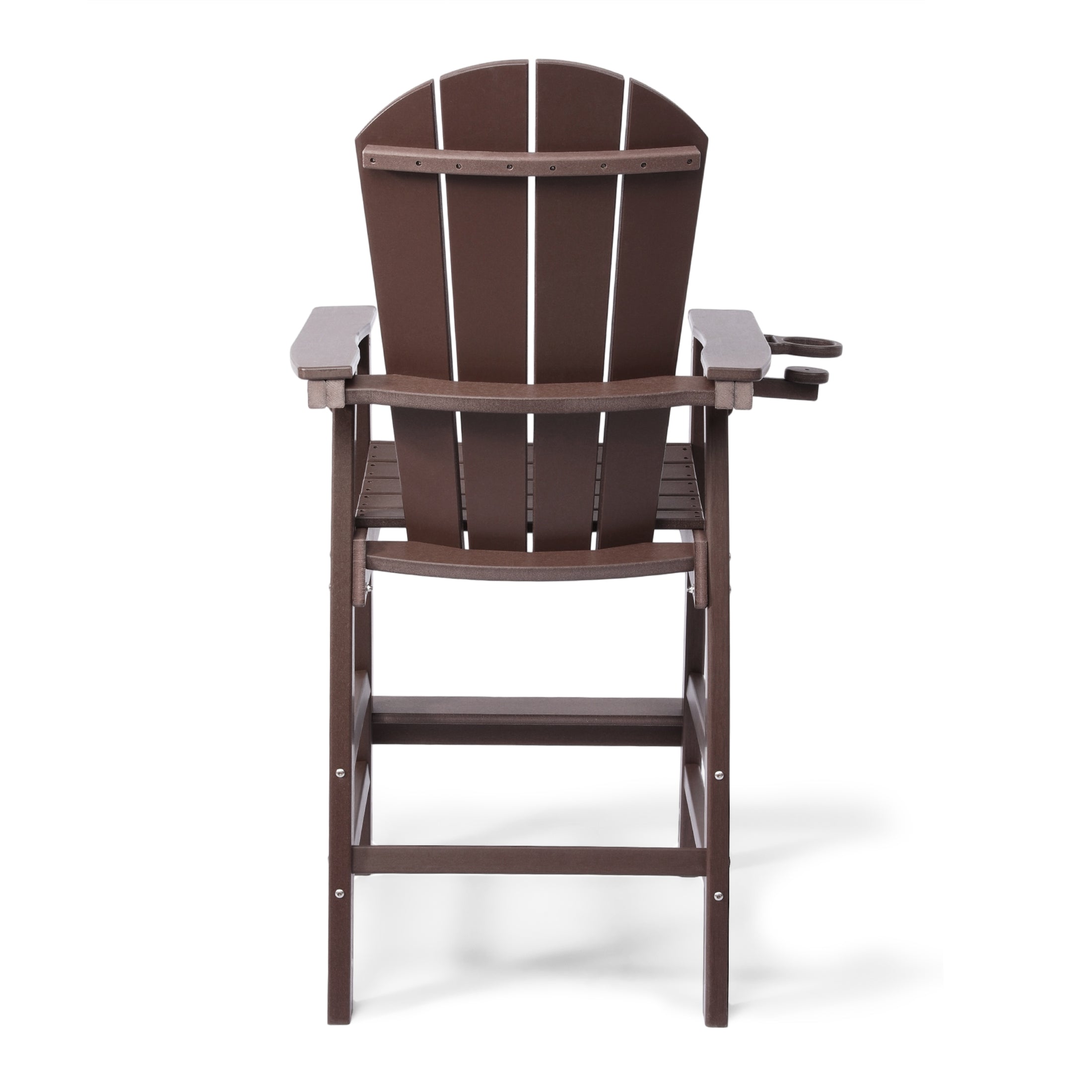 Paradise Outdoor HDPE Tall Adirondack Bar Height Chair With Cup Holder
