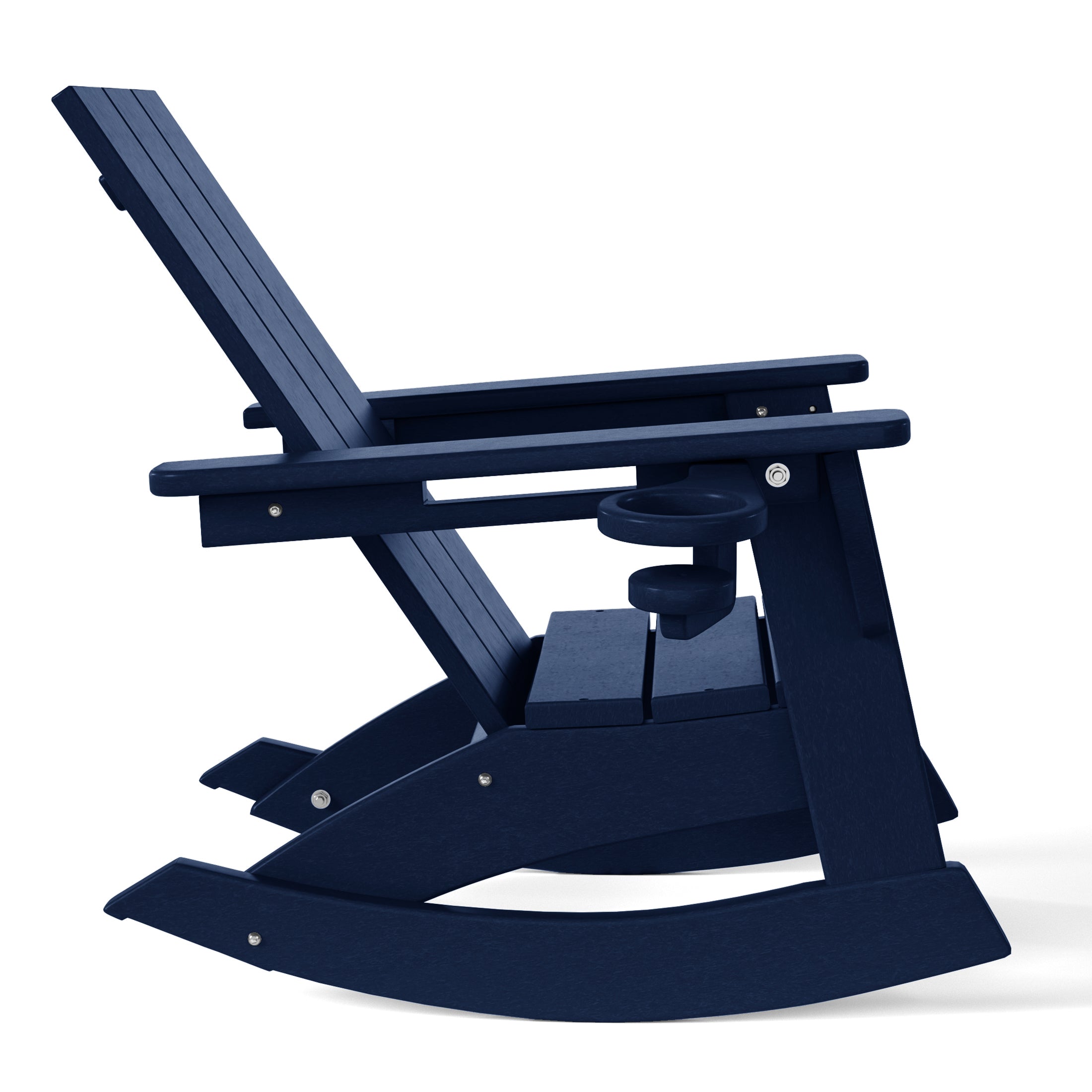 Palms 3-Piece Kids Modern Rocking Chair With Cup Holder and Square Side Table Set