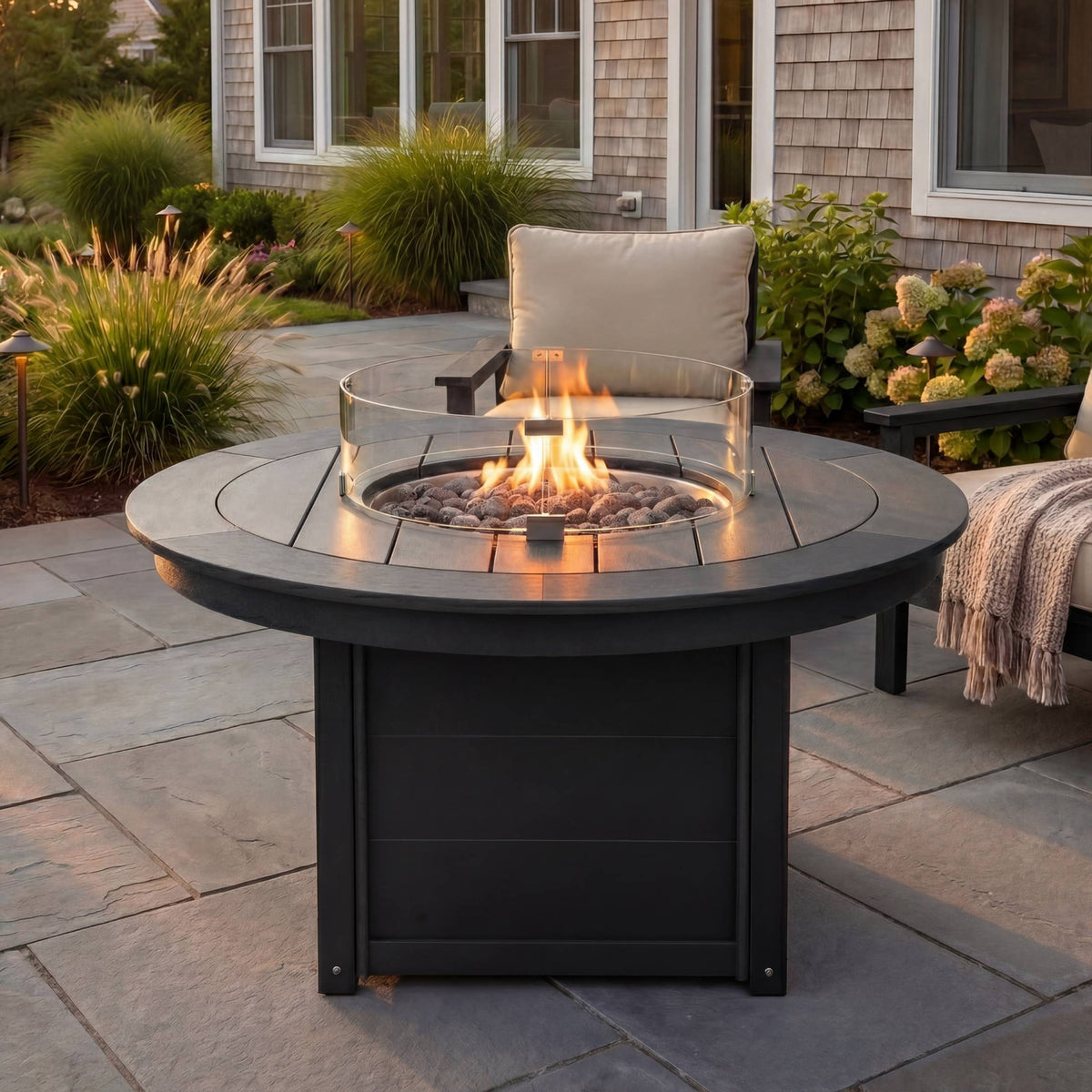 Sol 47" Modern Outdoor 55,000 BTU Patio Propane Round Fire Pit Table