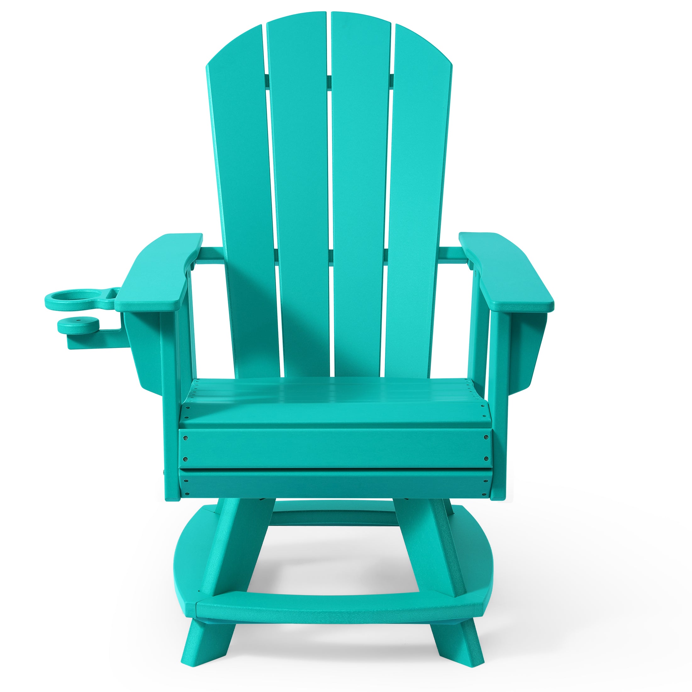 Paradise Outdoor HDPE Swivel Adirondack Patio Dining Chair With Cup Holder