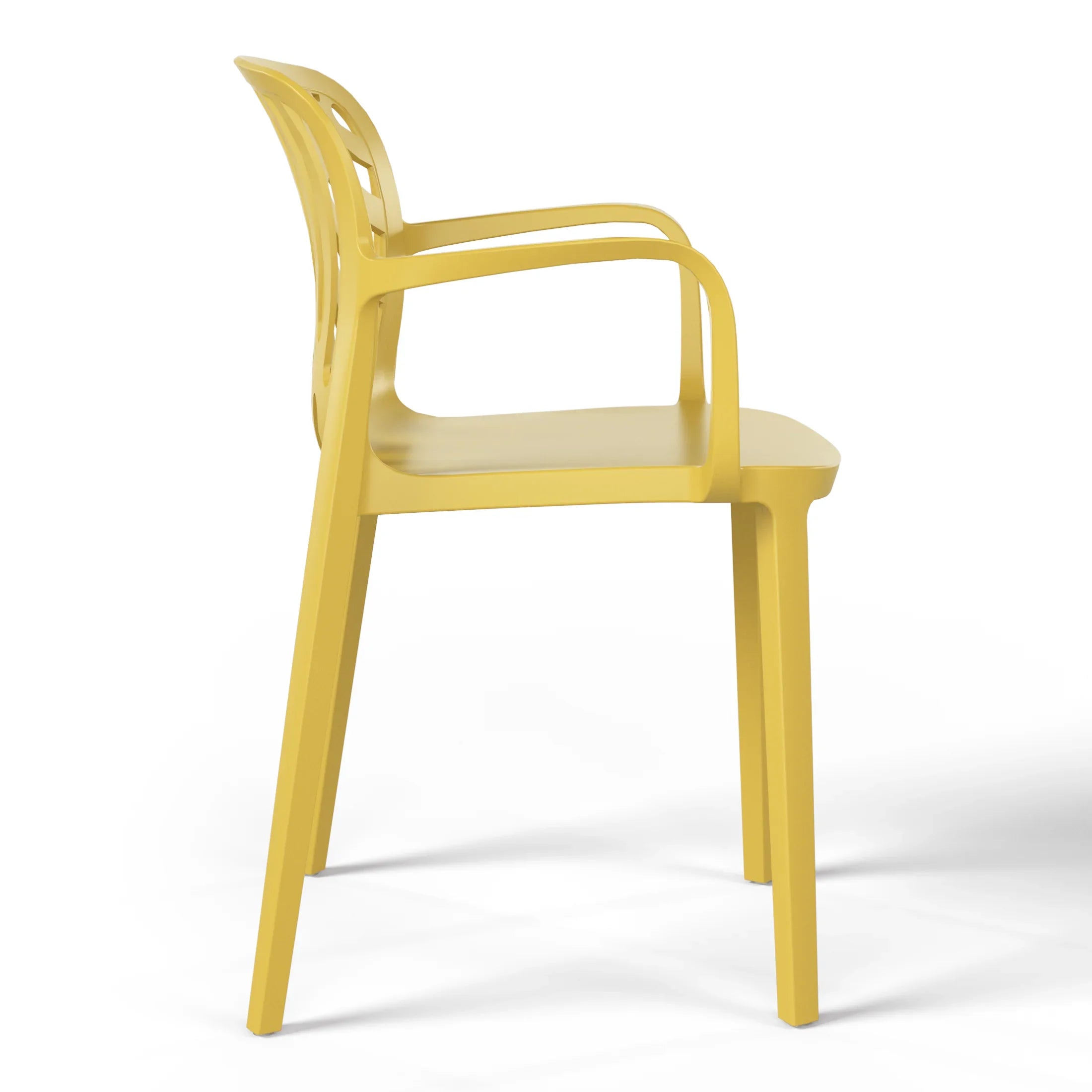 Sunshine Outdoor Modern Stackable Patio Dining Armchairs (Set of 2)