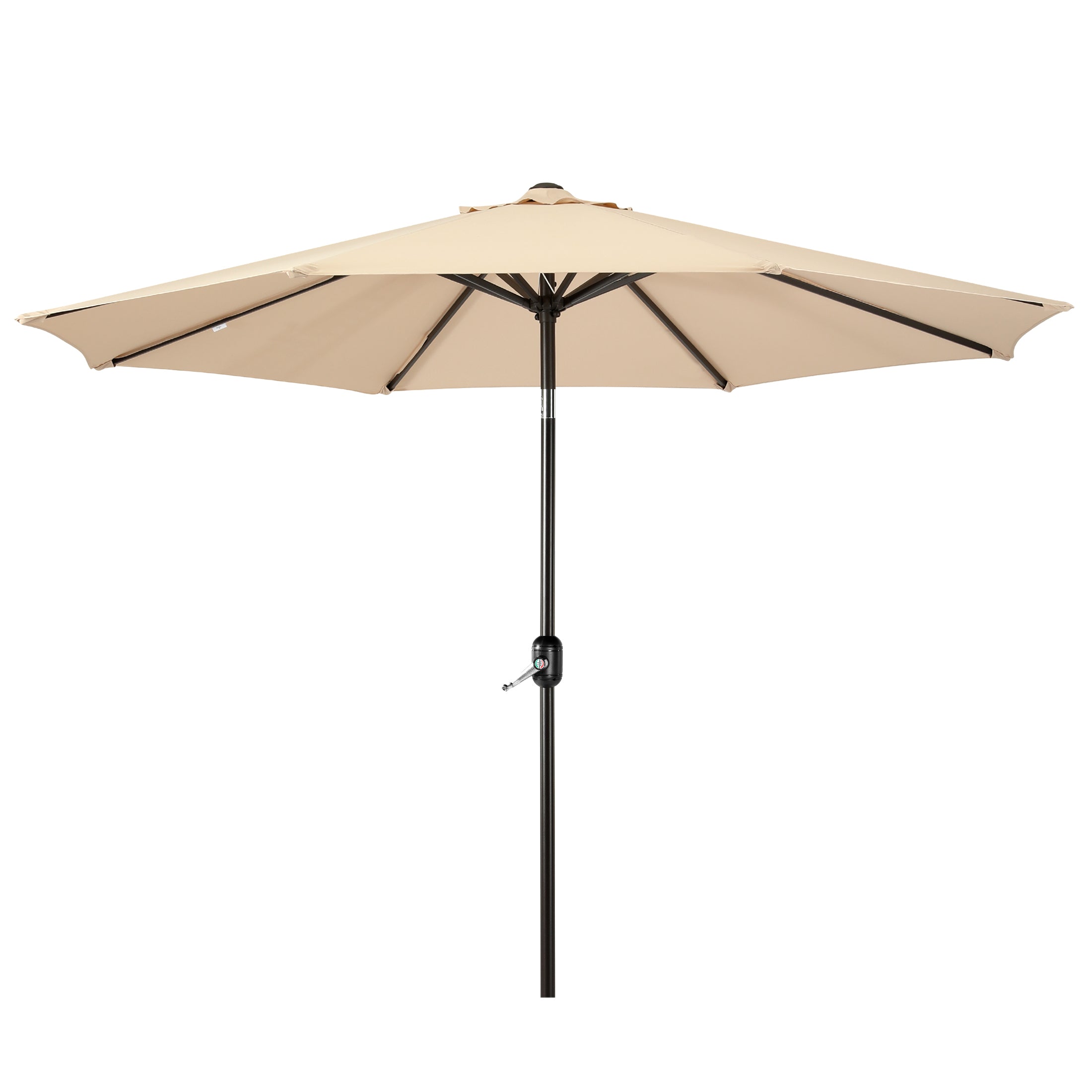 Cabana 9 ft. Patio Table Umbrella with Bronze color round free standing weight base kit