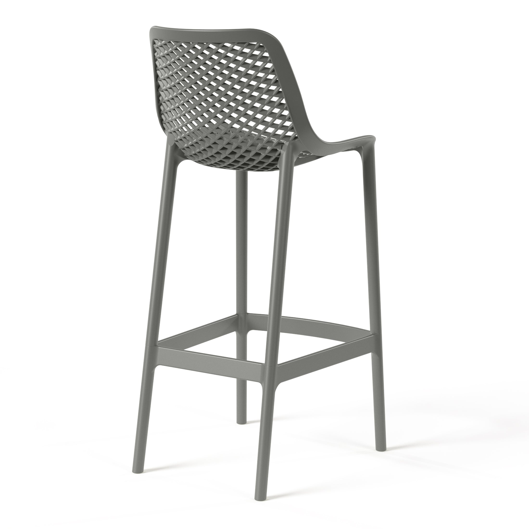 Sunshine 41.75" Outdoor Modern Polypropylene Plastic Patio Bar Height Stools (Set of 2)