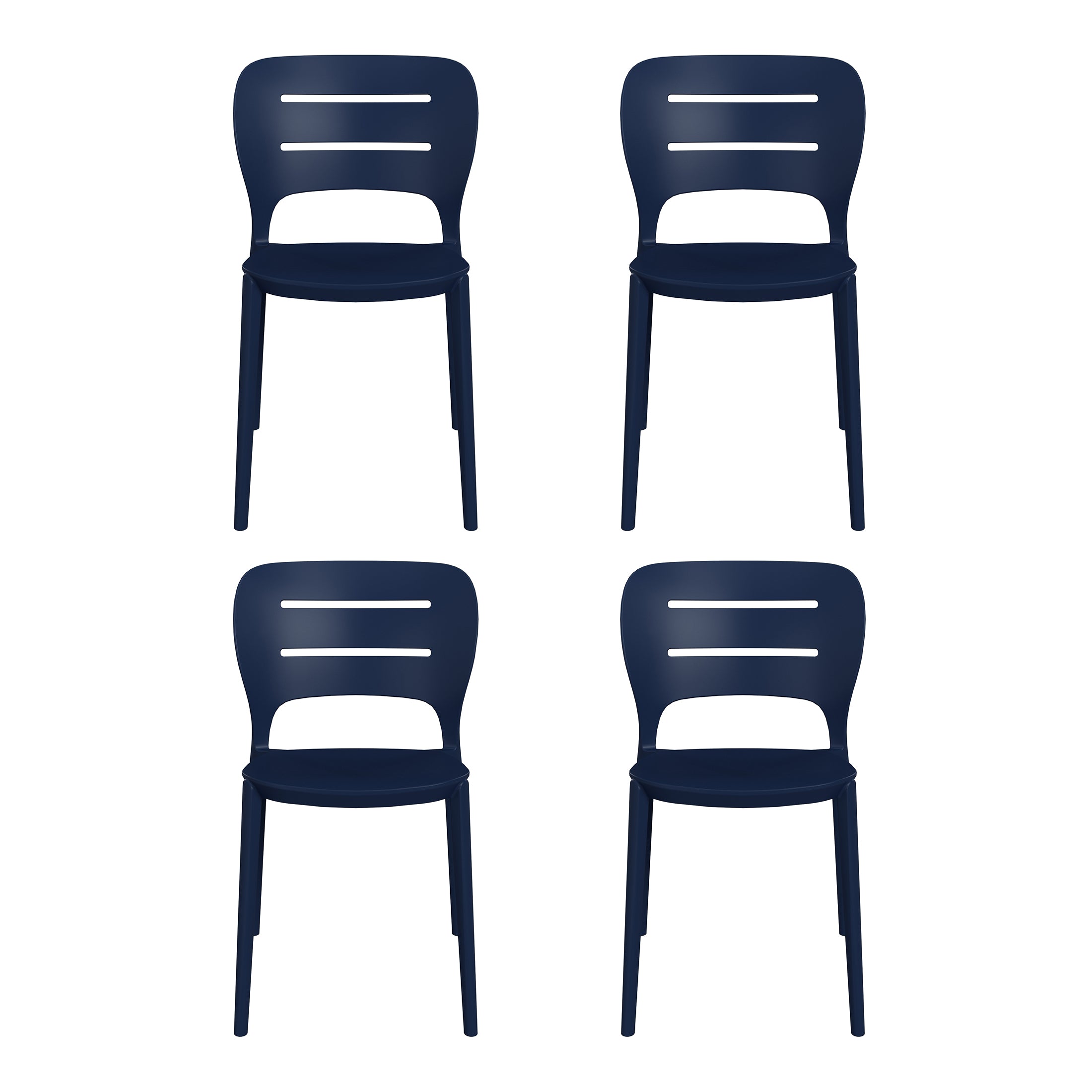 Sunshine Outdoor Modern Stackable Plastic Patio Dining Side Chairs (Set of 4)