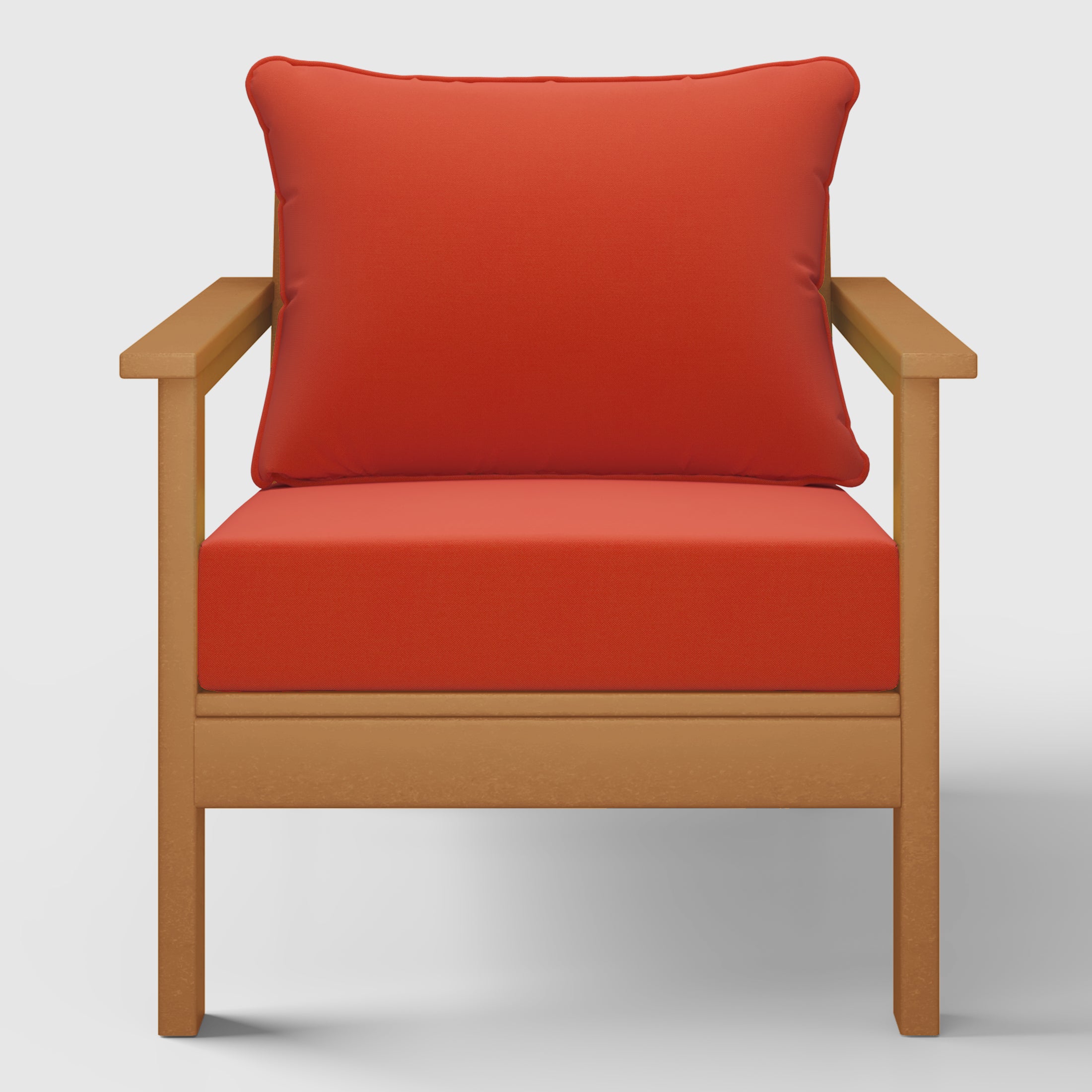 Portsmouth Outdoor Modern HDPE Patio Club Chair with Deep Seat Cushions