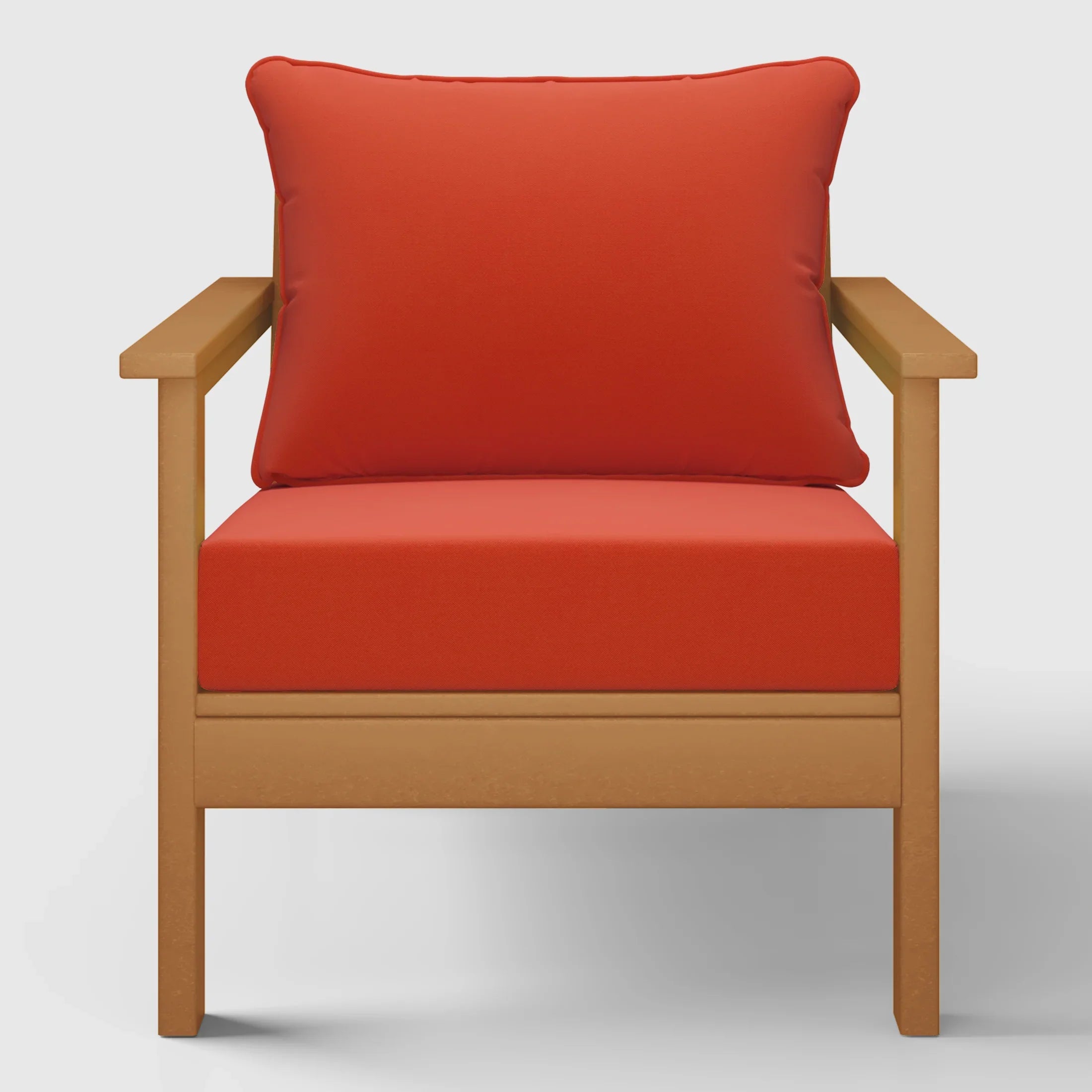 Portsmouth Outdoor Modern HDPE Patio Club Chair with Deep Seat Cushions