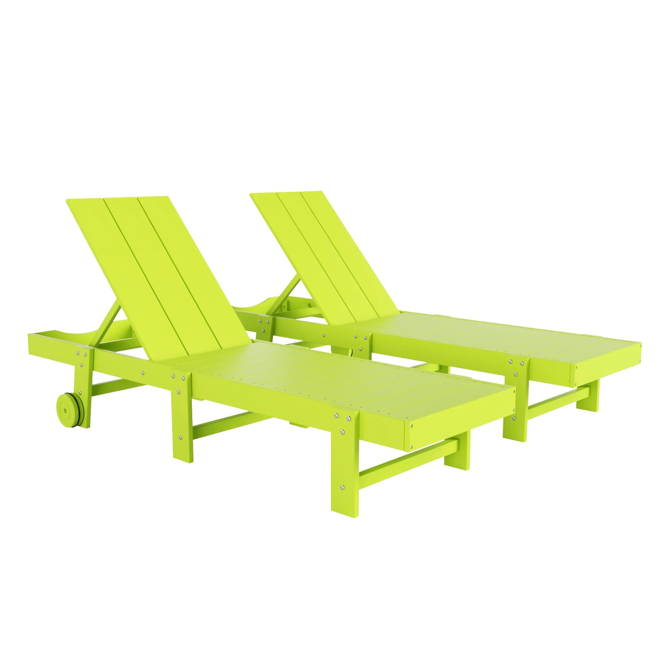 Palms Modern Poly Reclining Chaise Lounge With Wheels