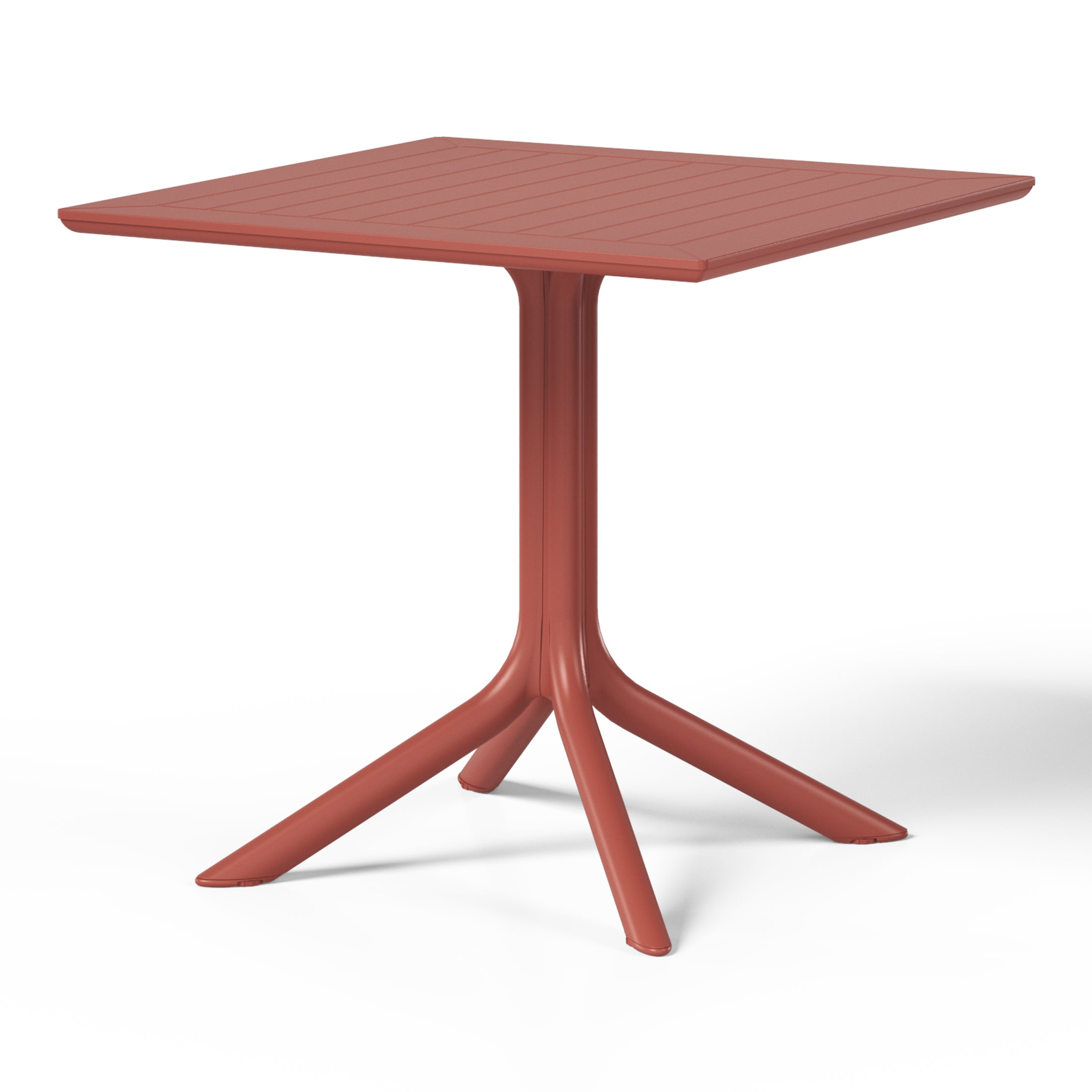 Sunshine 31.5" Square Outdoor Plastic Resin Patio Dining Table for 4