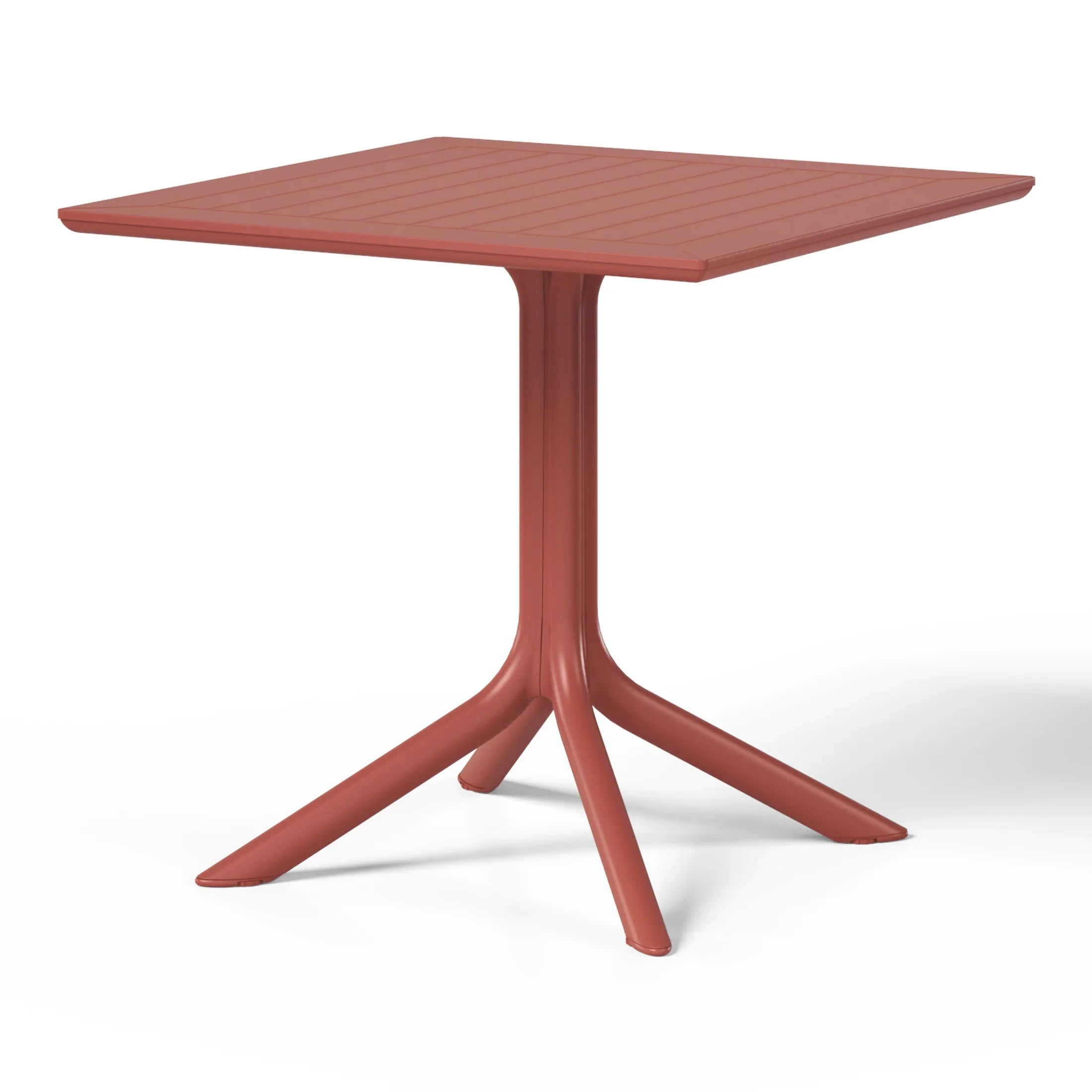 Sunshine 31.5" Square Outdoor Plastic Resin Patio Dining Table for 4