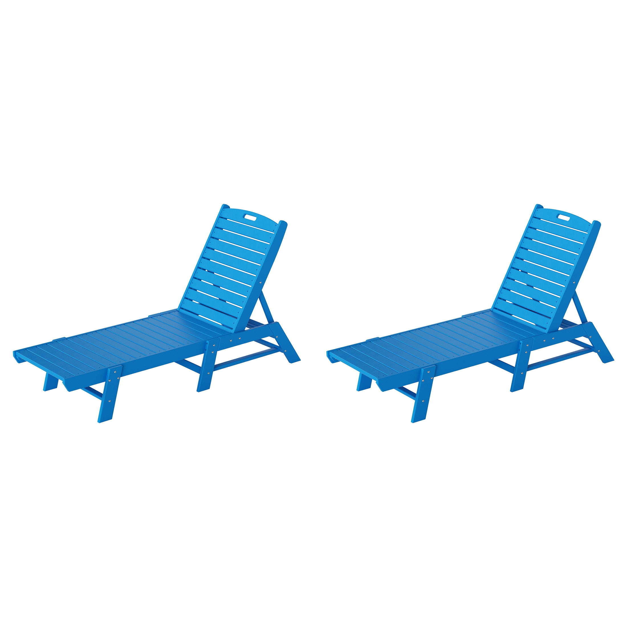 Paradise Poly Reclining Outdoor Patio Chaise Lounge Chair Adjustable (Set of 2)