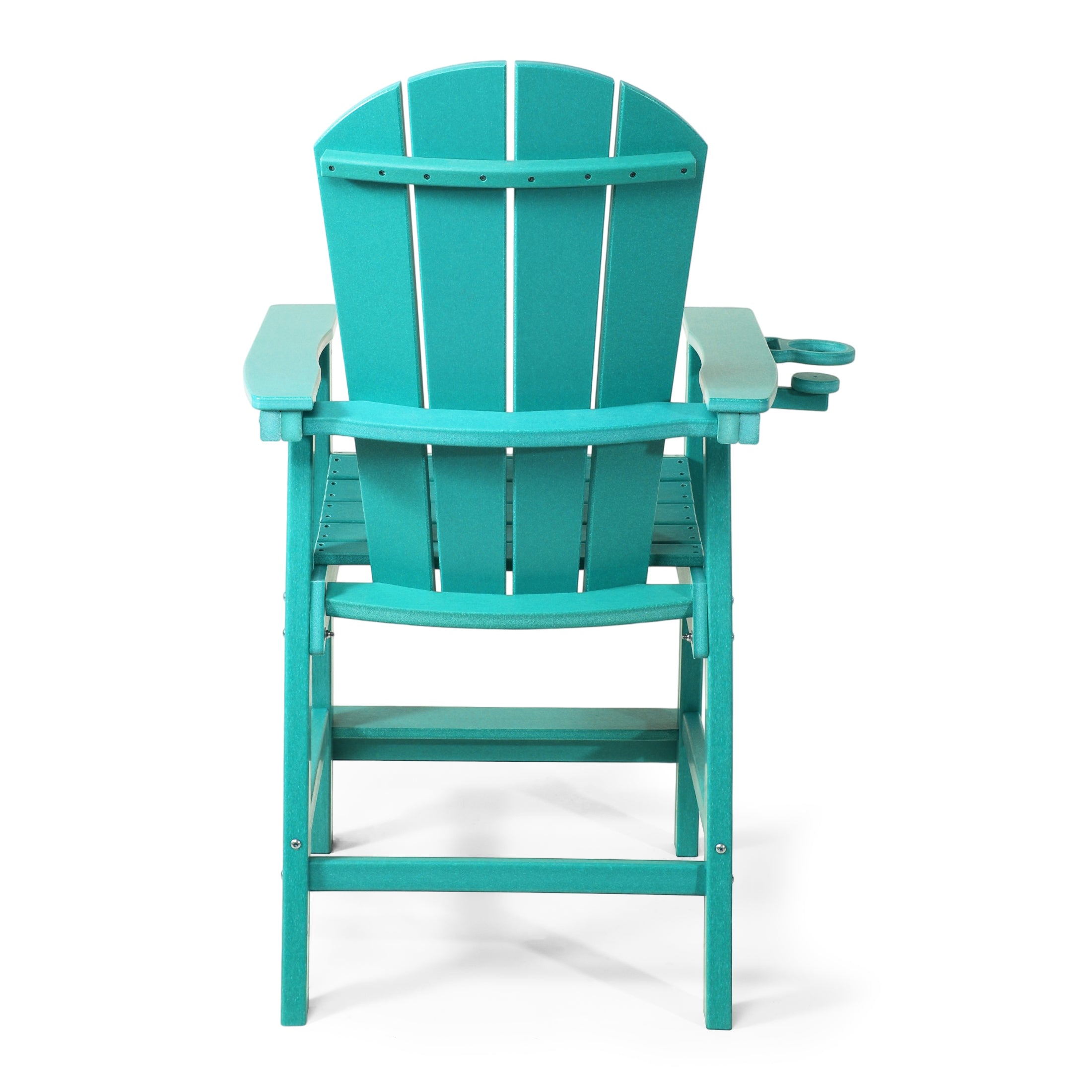 Paradise Outdoor HDPE Tall Adirondack Counter Height Bar Chair With Cup Holder