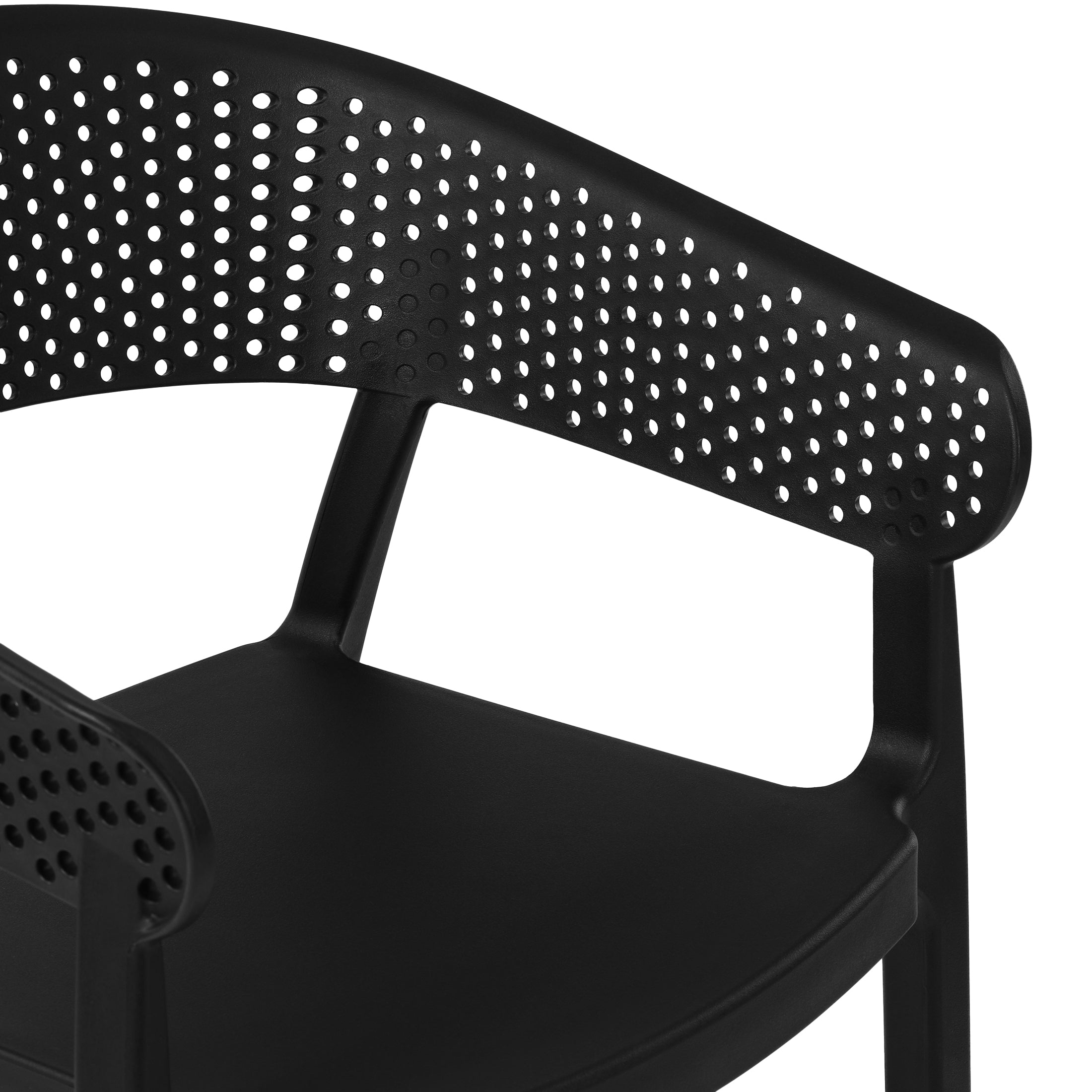 Sunshine Outdoor Modern Stackable Plastic Resin Patio Dining Armchair (Set of 2)