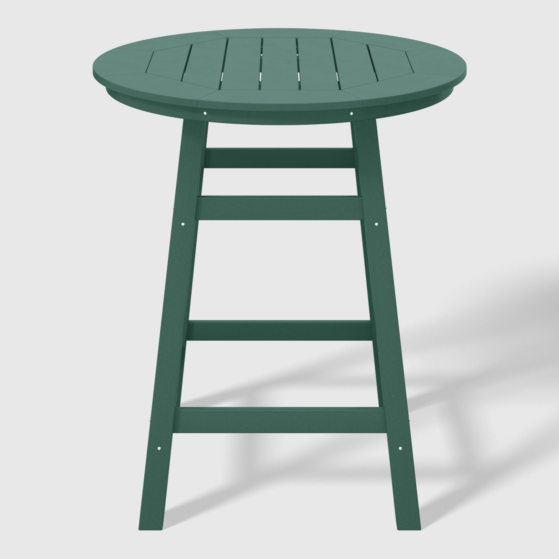 Paradise 5-Piece HDPE Outdoor Patio Dining Bar Bistro Table Set with Counter High Round Bar Stools