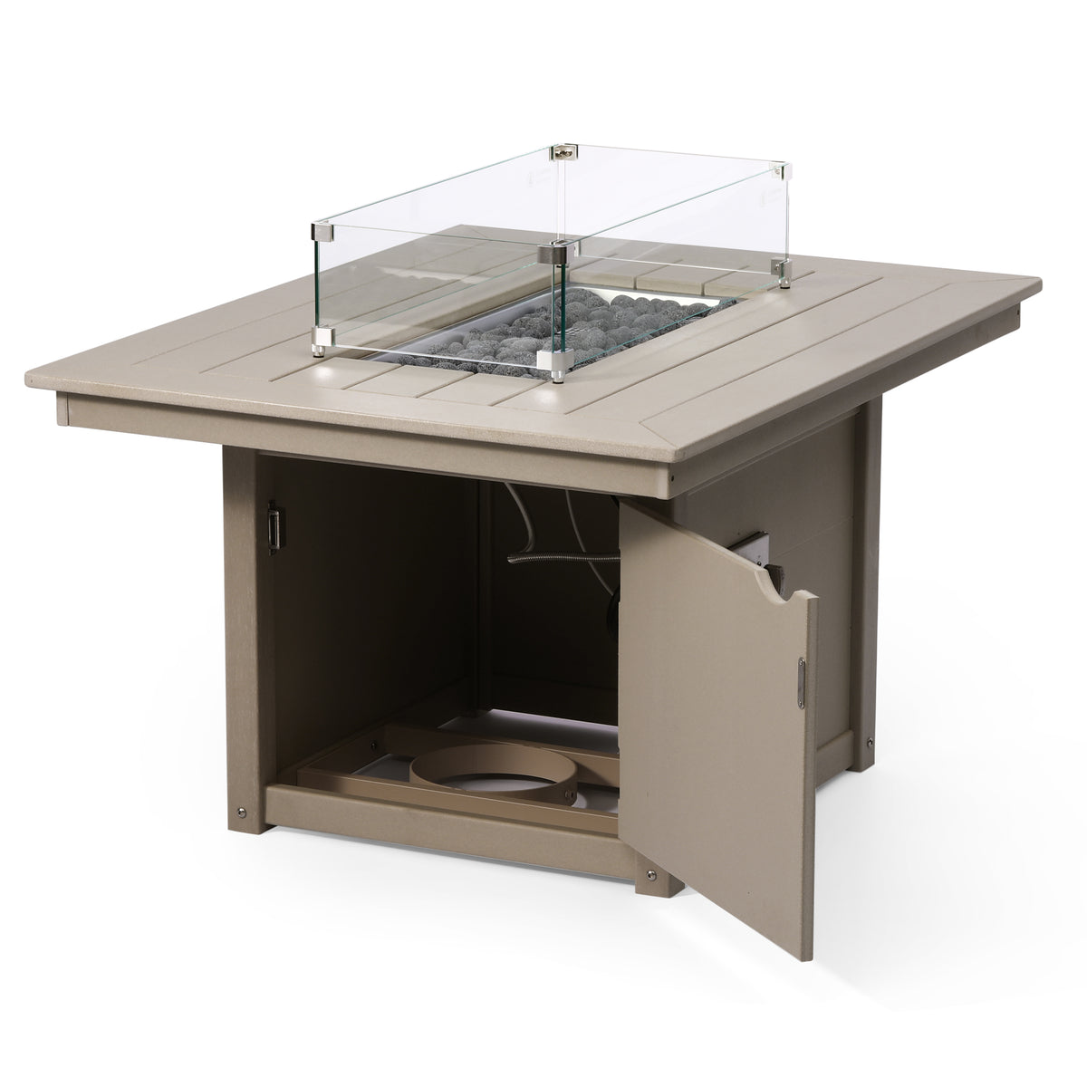 Sol 46" Modern Outdoor 55,000 BTU Patio Gas Propane Rectangle Deck Fire Pit Table