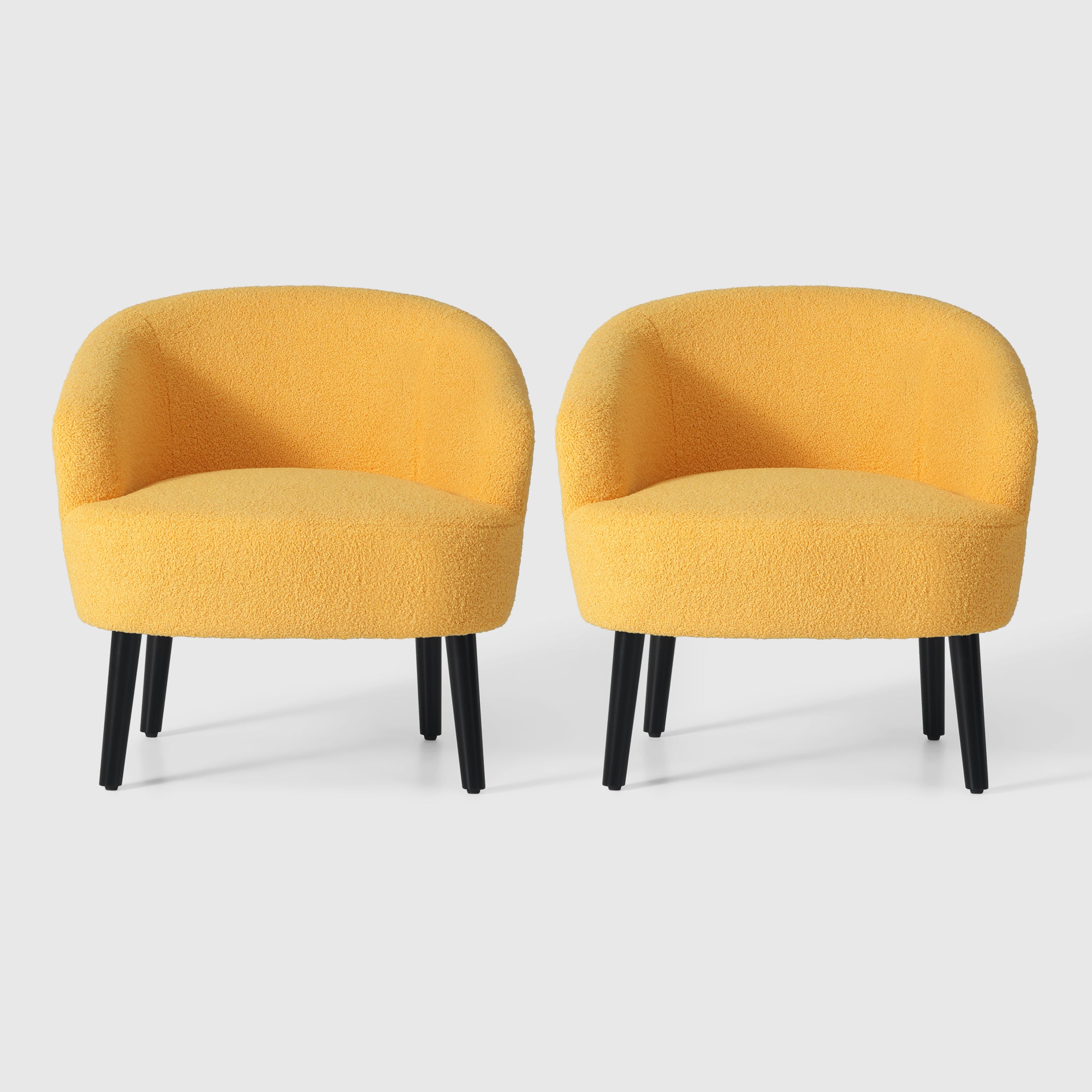 Celine 29" Wide Mid Century Modern Club Barrel Accent Armchair, Set of Two