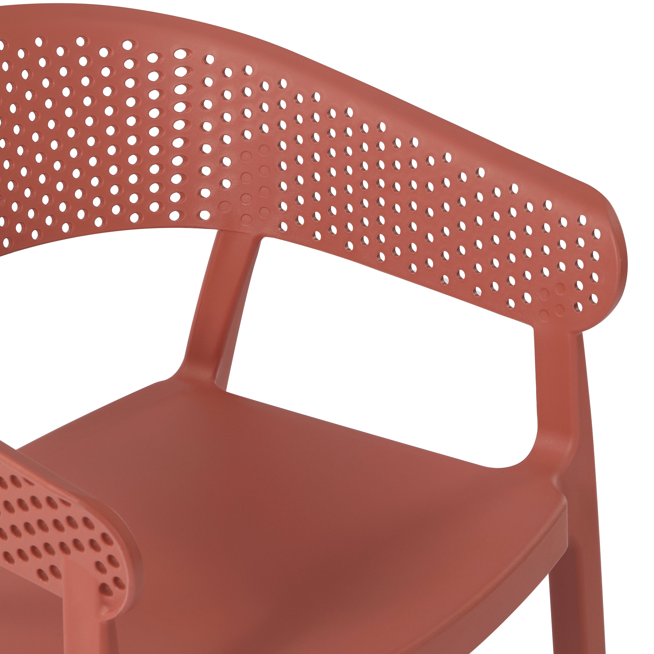 Sunshine Outdoor Modern Stackable Plastic Resin Patio Dining Armchair (Set of 2)