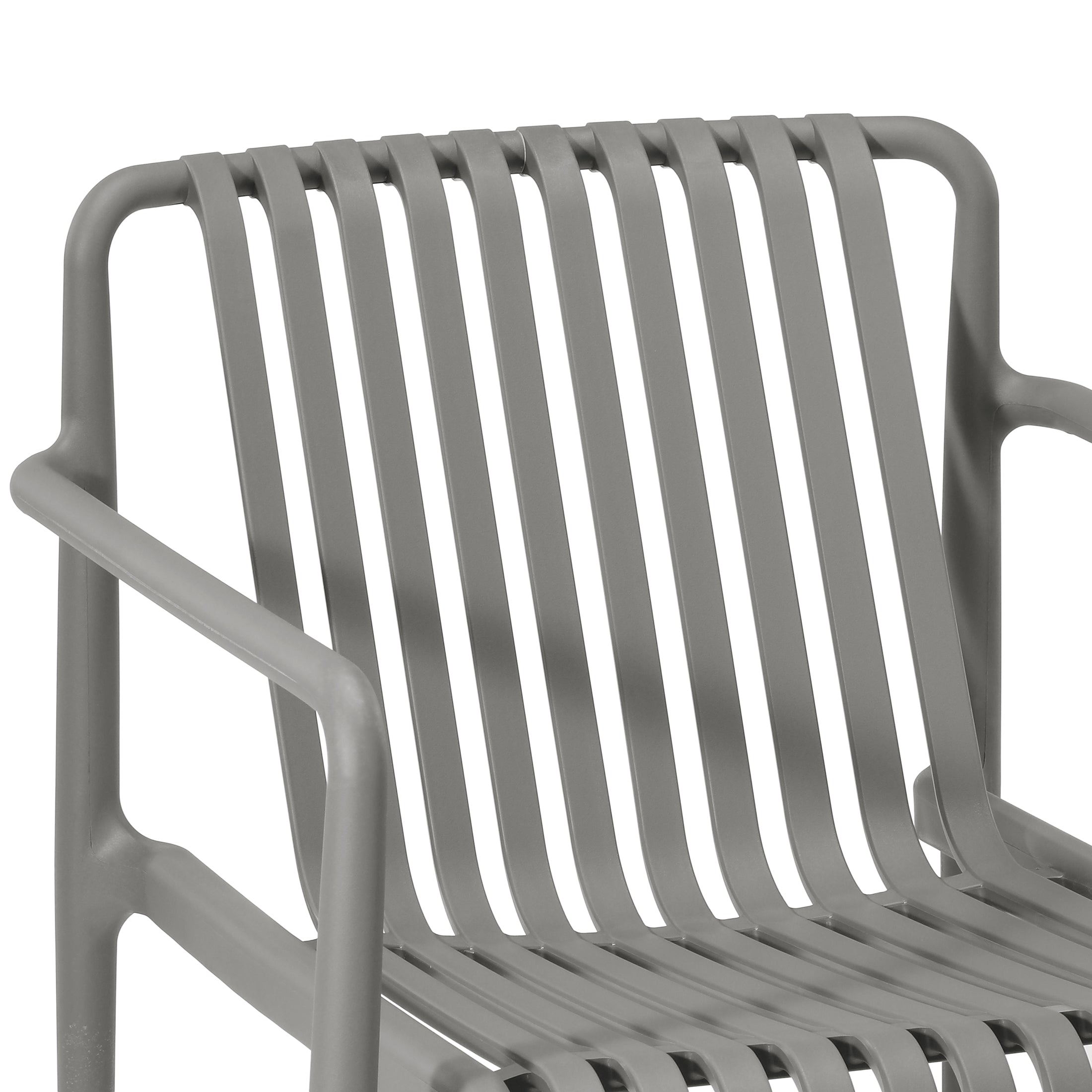 Sunshine Outdoor Modern Stackable Plastic Patio Club Armchairs (Set of 2)