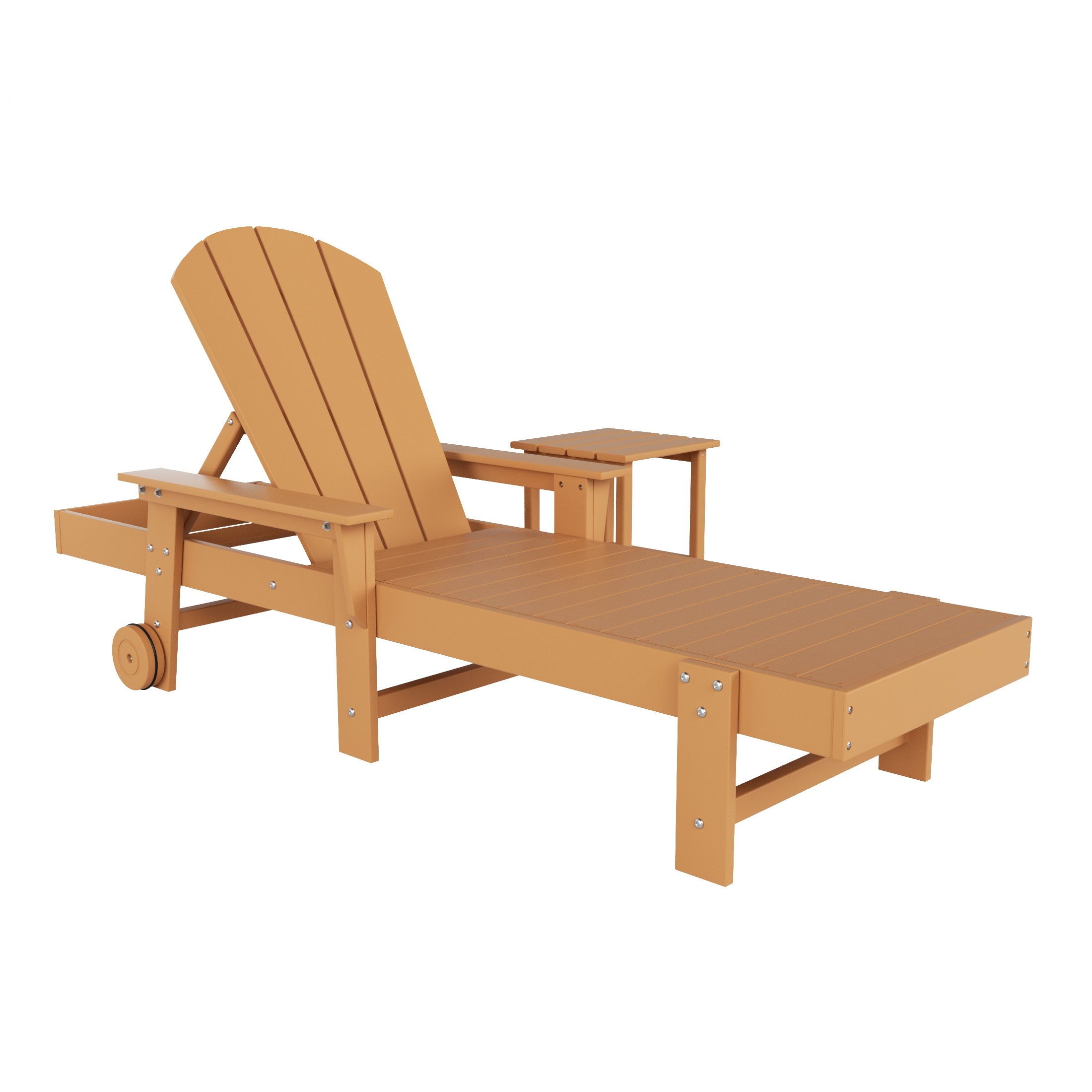 Paradise 2 Piece Adirondack Poly Reclining Chaise Lounge With Arms & Wheels