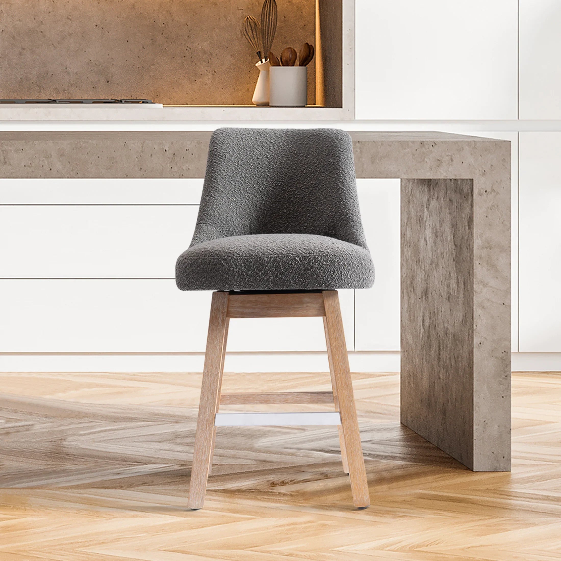 Amélie 26" Upholstered Swivel Counter Height Bar Stool