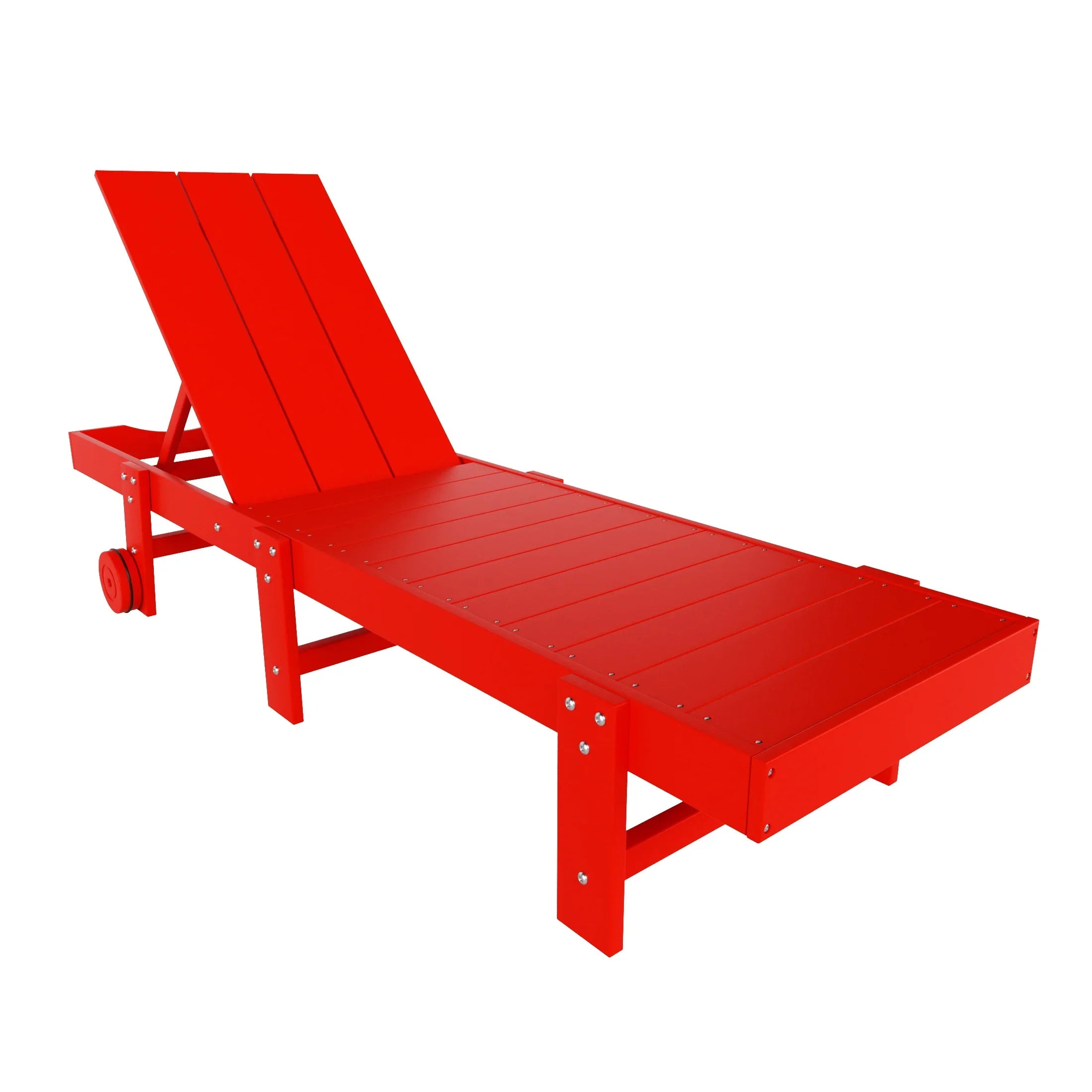 Palms Modern Poly Reclining Chaise Lounge With Wheels