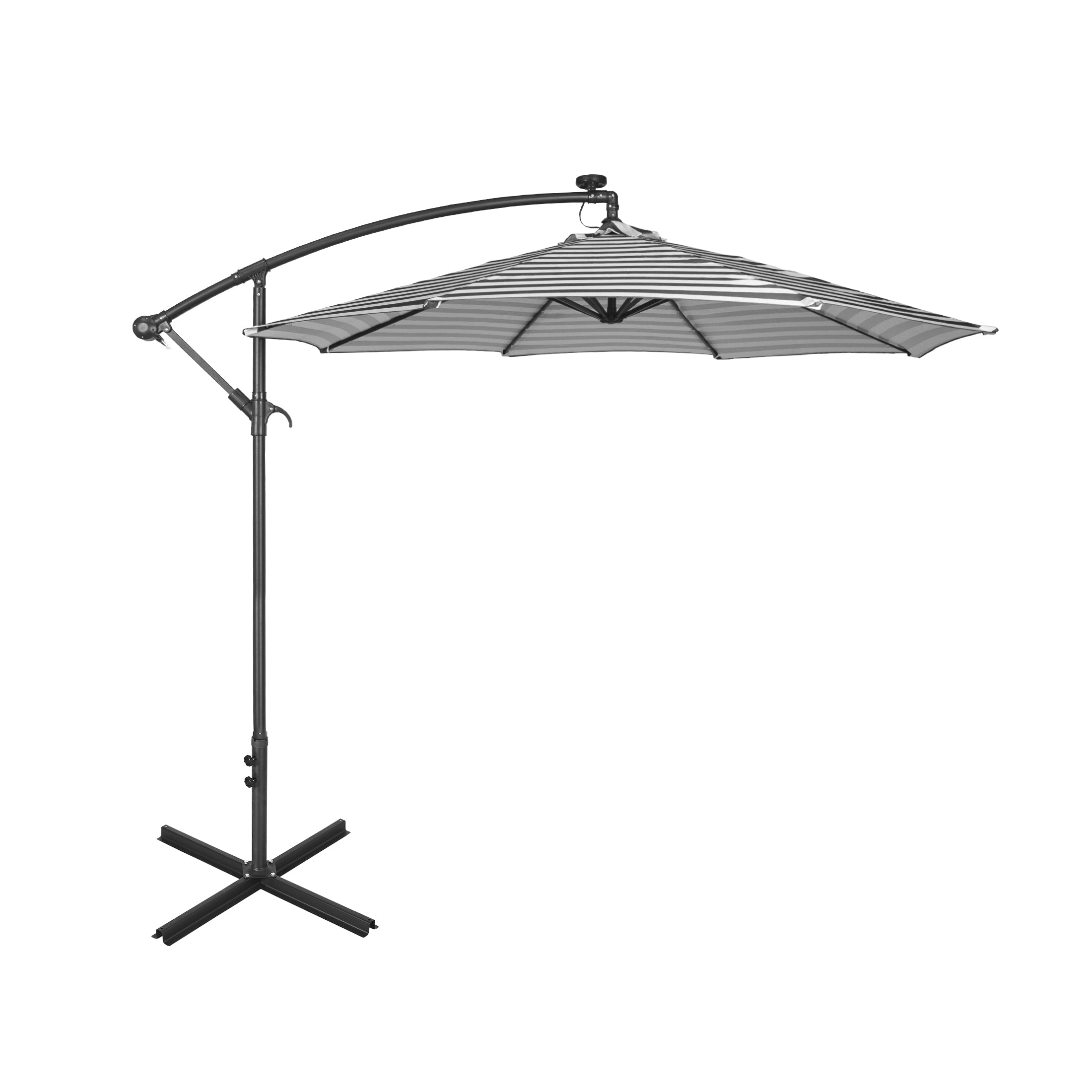 Westlake 10 ft. Outdoor / Paito Cantilever Hanging Umbrella with Solar Power LED lights