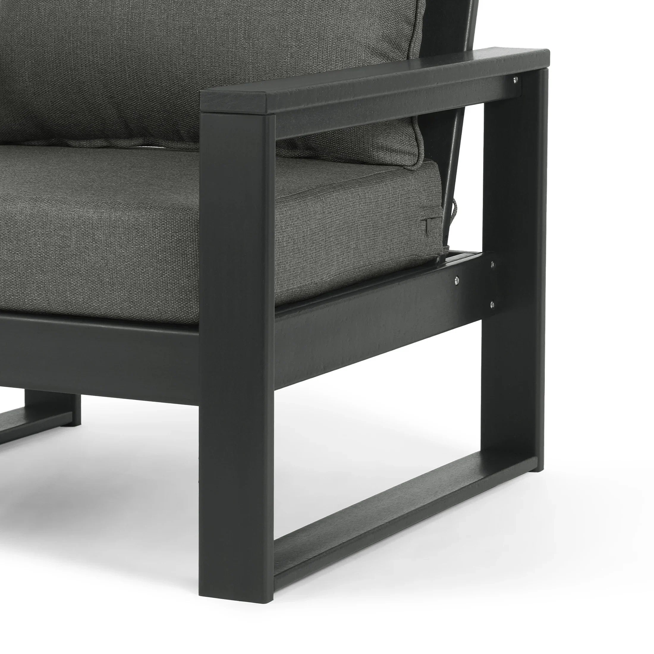 Rockaway Outdoor HDPE All-Weather Modern Patio Loveseat with Waterproof Cushions