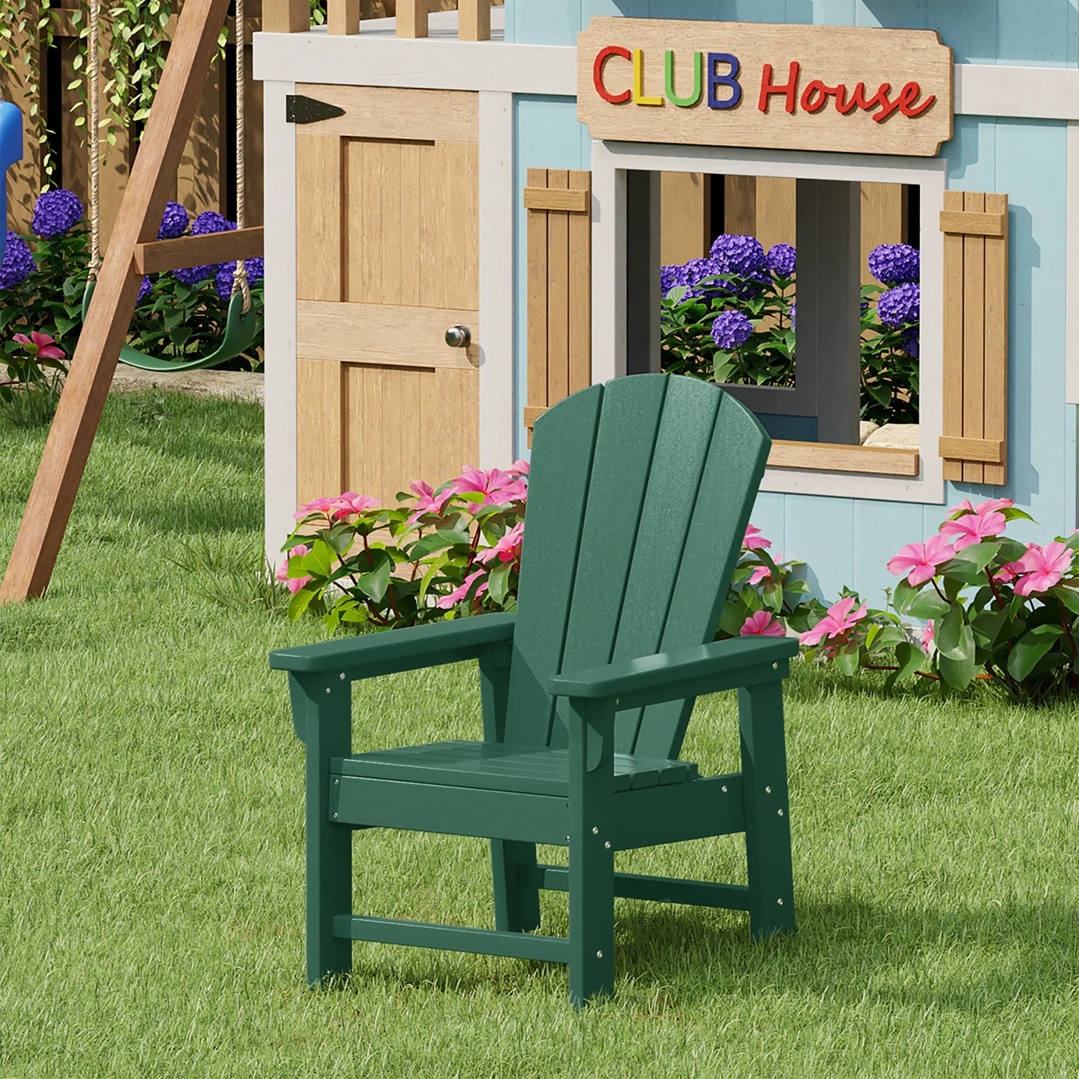 Paradise Kids Outdoor HDPE Adirondack Plastic Patio Chair