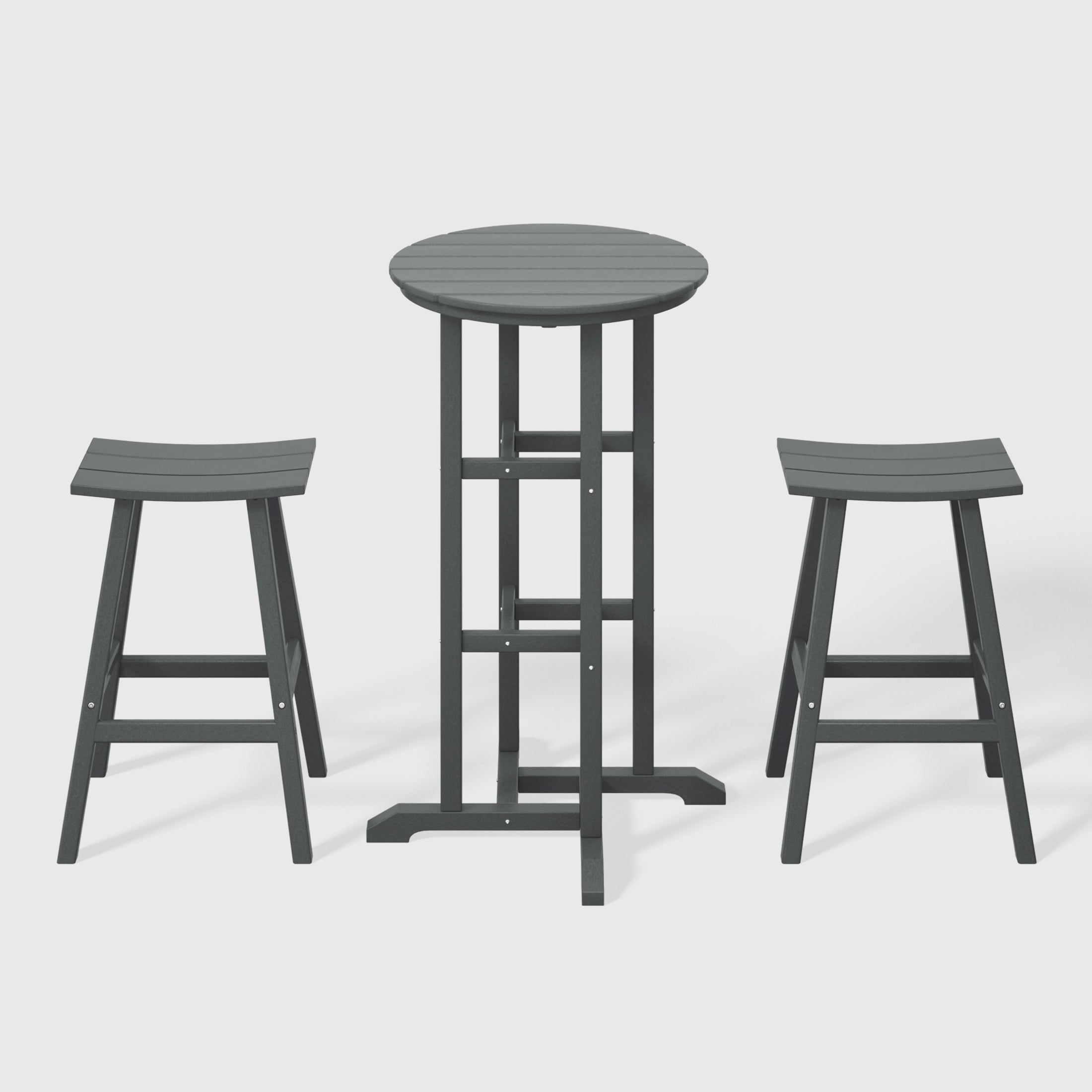 Paradise Outdoor Patio Bar Height Table and Bar Stool 3-Piece Dining Set