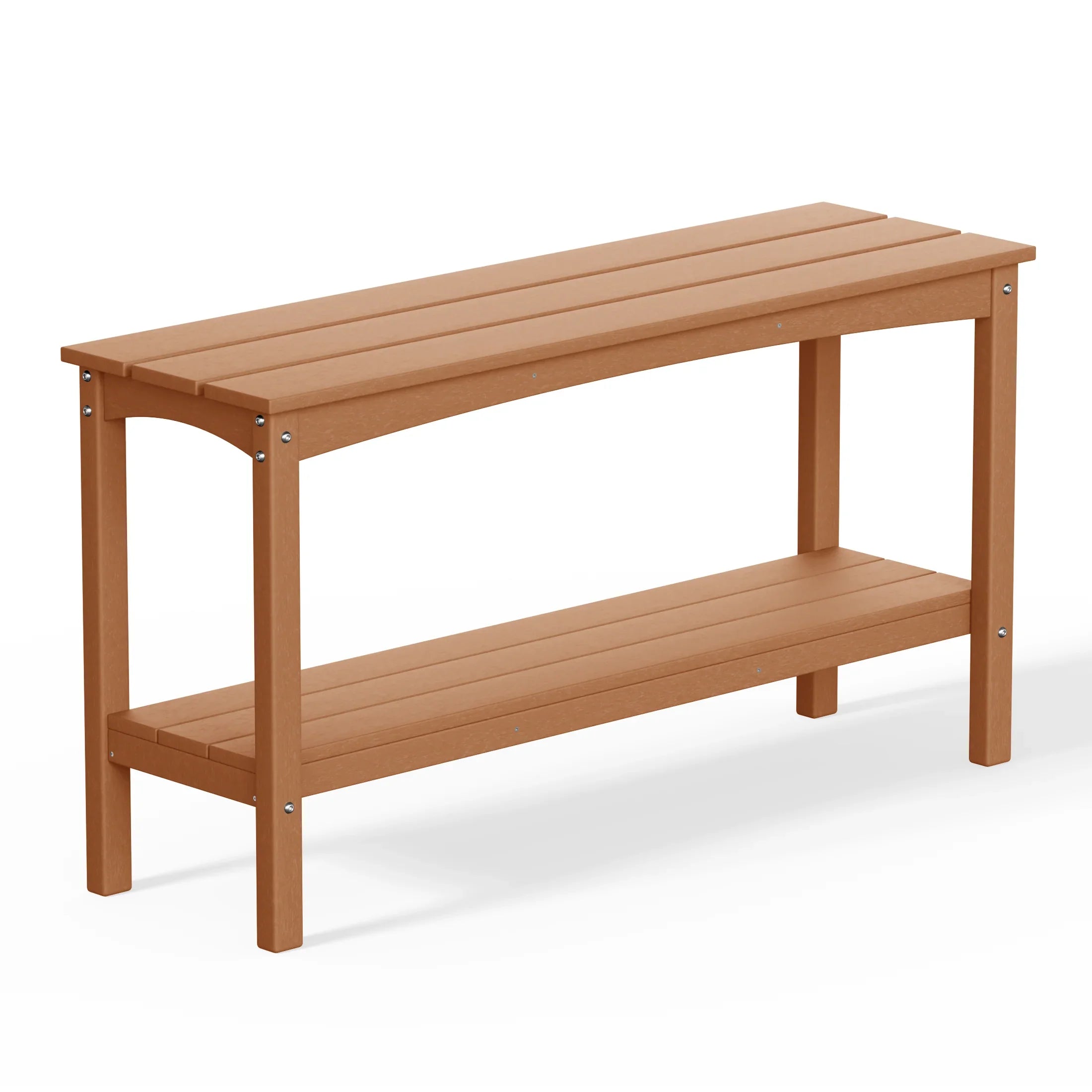 Paradise 55" Outdoor Patio HDPE Adirondack 2-Tier Shelf Console Table